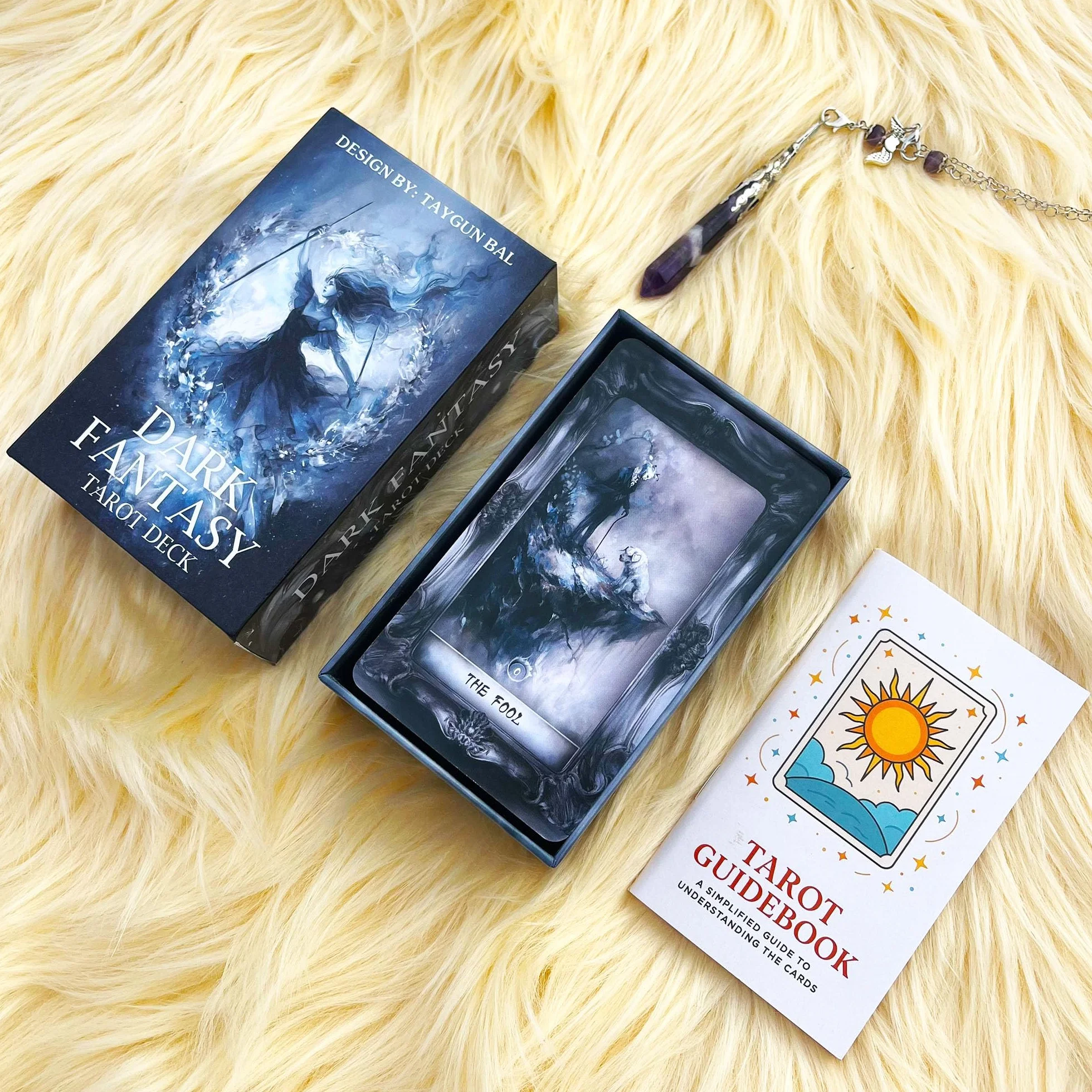 Mazzo di Tarocchi Dark Fantasy 78 carte gotiche con guida per principianti gioco di divinazione ombra e luce