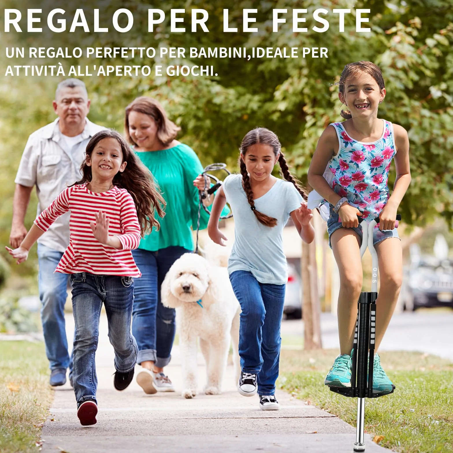 ISE Bastoncino per Saltare, Giocattoli da Esterno, intrattenimento, Bambini e Giochi Divertenti, Giochi all'Aria Aperta per Bambini, SY-ST005 (Grigio)