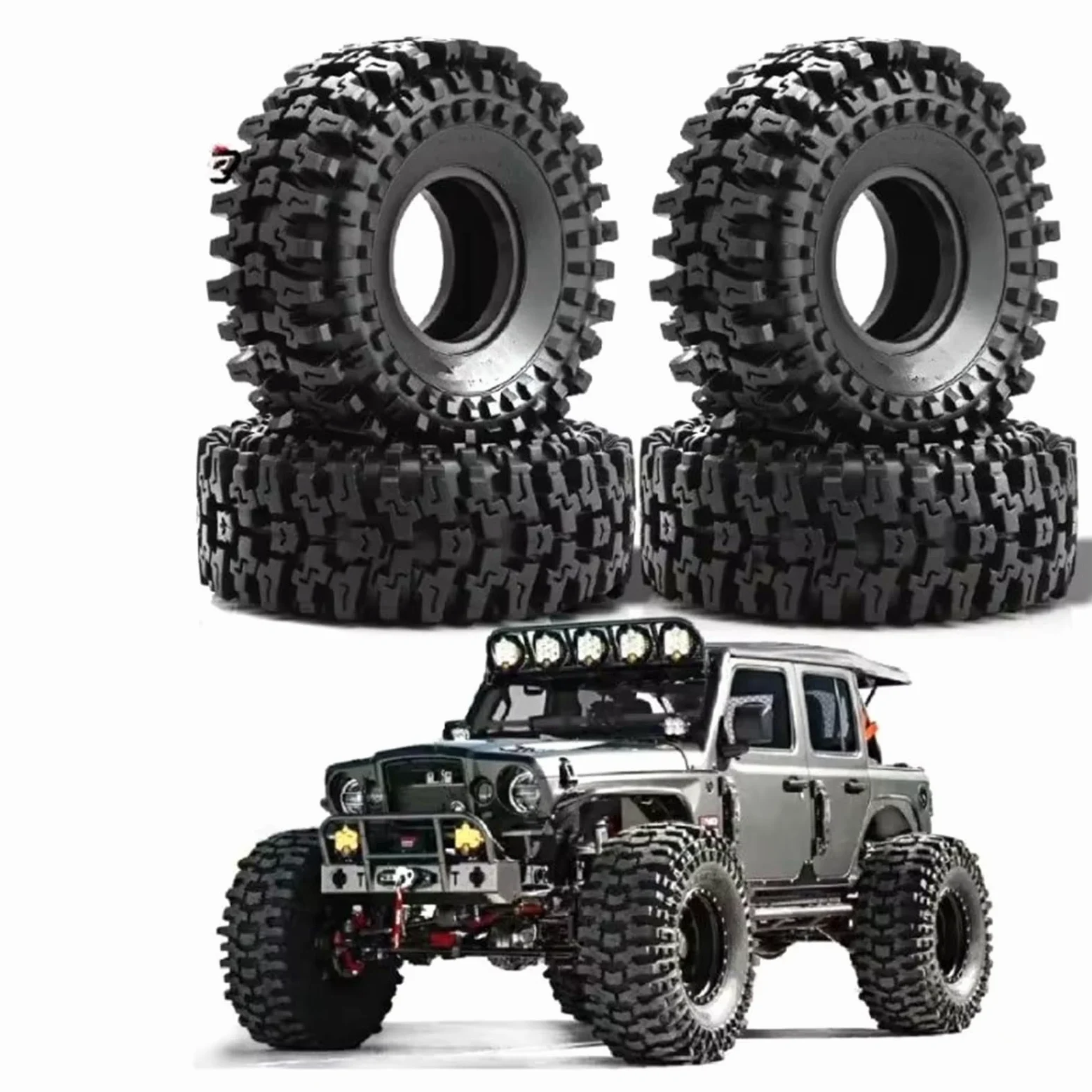 RC Car Pneumatico Ruota Compatibile con AXIAL per SCX10 II III per Capra per TRXS per TRX-4 1/10 RC Truck 1.9" per Rock Crawler Pneumatici Pneumatico da 120mm