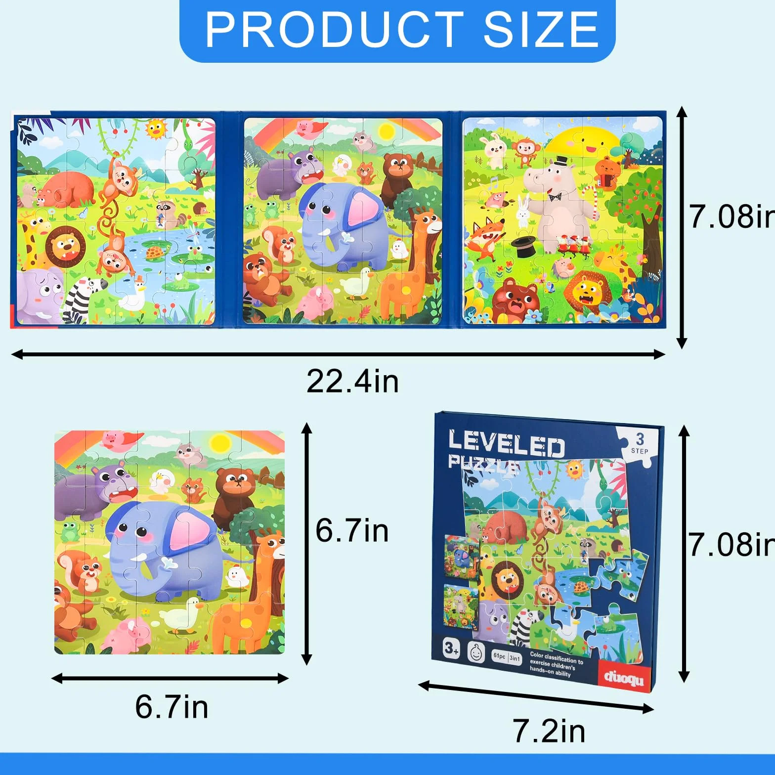ASTARON Puzzle magnetici per bambini 3-5 anni Giocattolo fattoria auto animali magnete didattico regalo viaggio