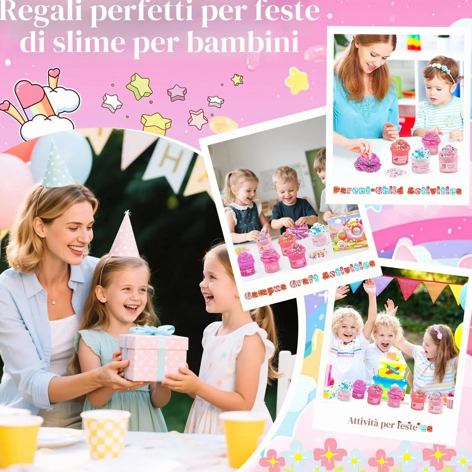 Slime Kit 6 Confezioni Fluffy Butter Kit Fai Da Te Giocattolo Antistress per Bambini