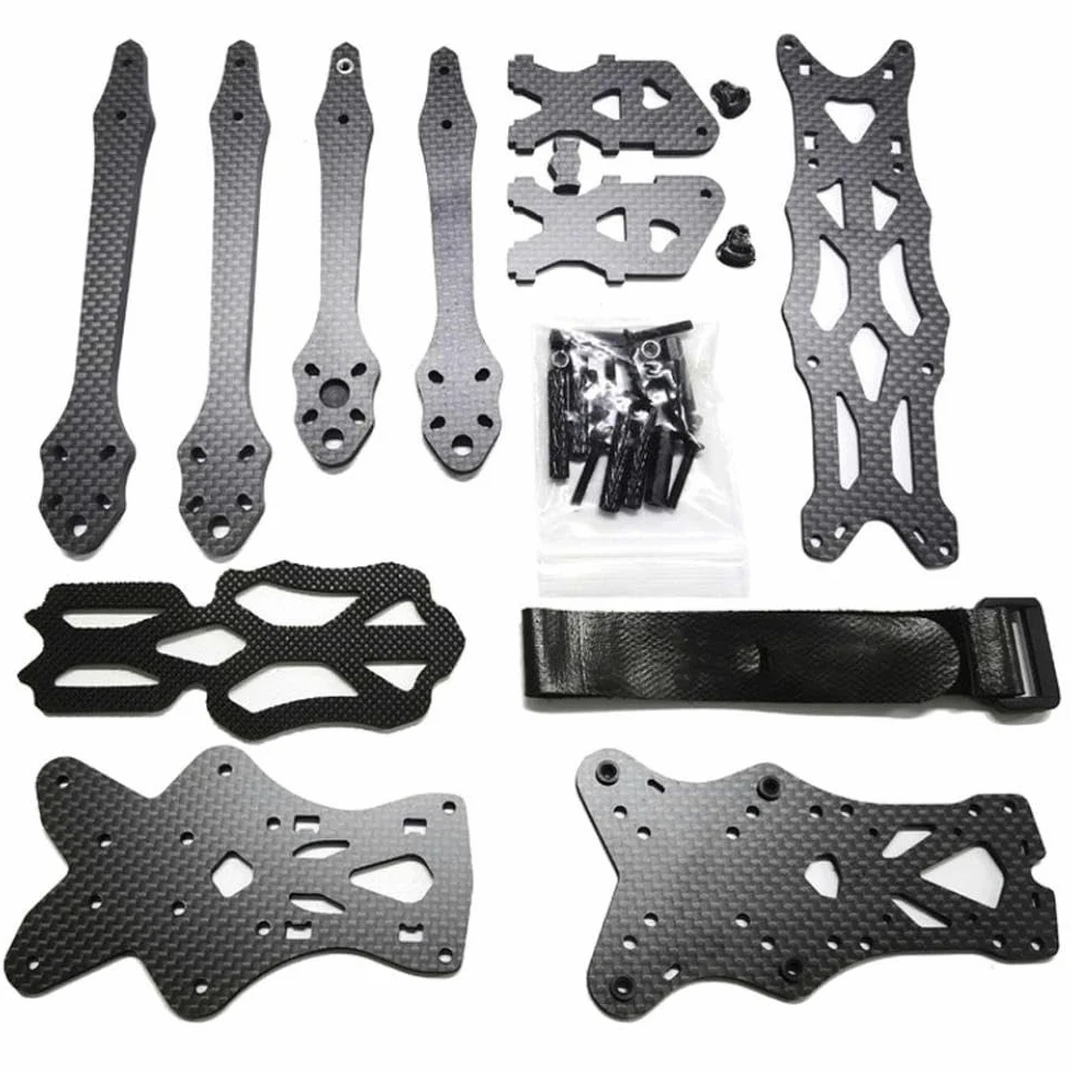Kit telaio per drone FPV in fibra di carbonio da 5 pollici compatibile con parti di ricambio per droni da corsa DC(O3) RC fai da te(5inch No Accessory)