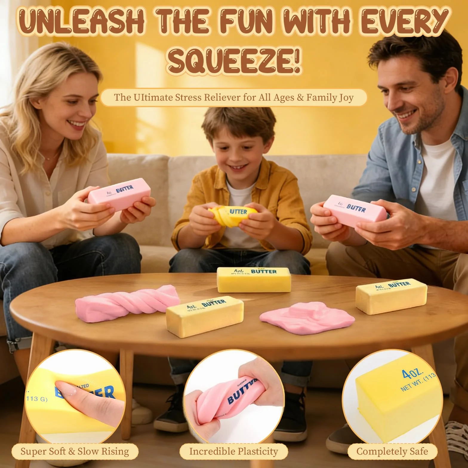 Butter Squishy Giocattolo Antistress in PU a Lenta Crescita per Bambini Adulti