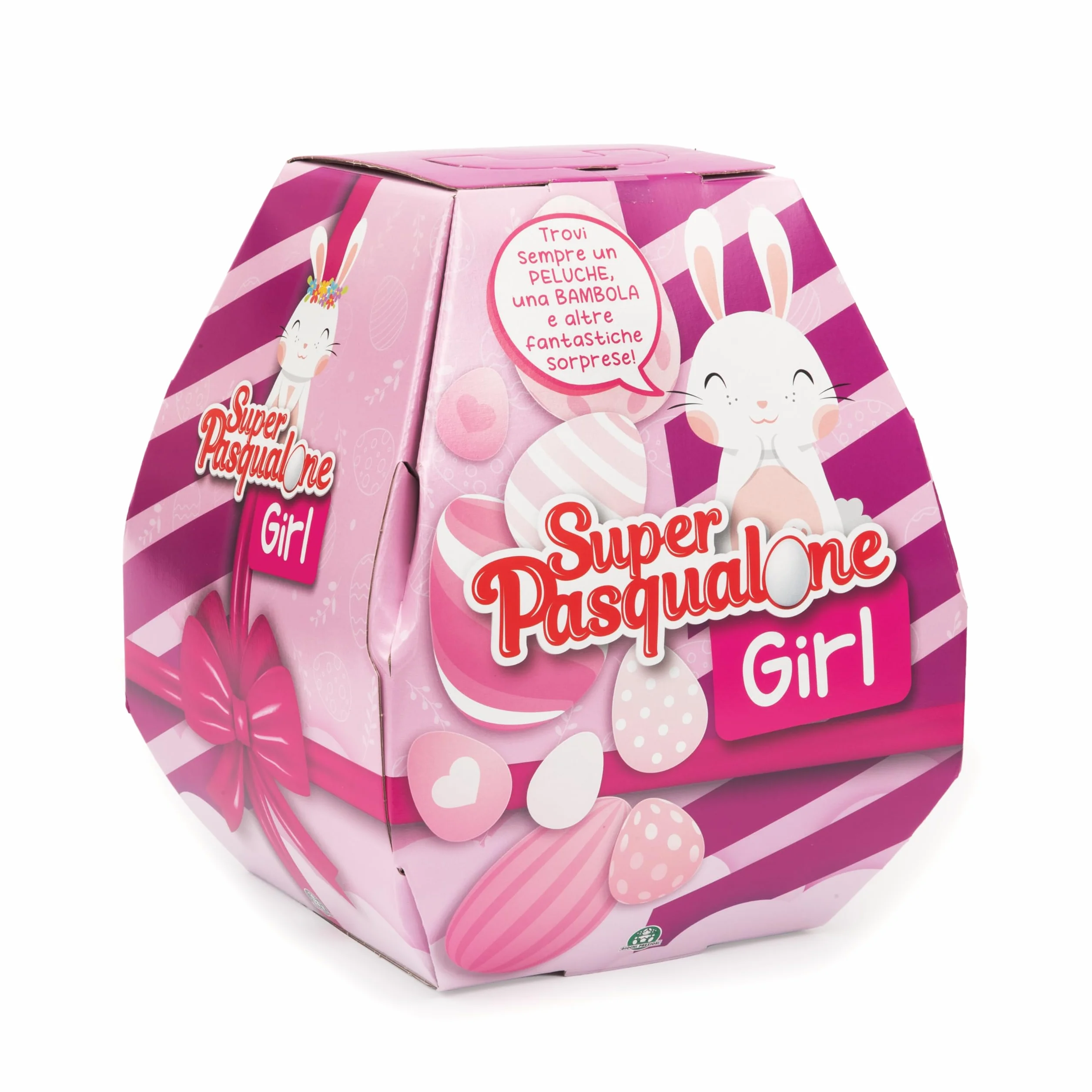 Super Pasqualone - Girl Uovo di Pasqua con Peluche, Bambola E Tante Altre Sorprese, Grande Contenitore in Cartone Eco-Friendly, Idea Regalo per Bambine dai 3 Anni