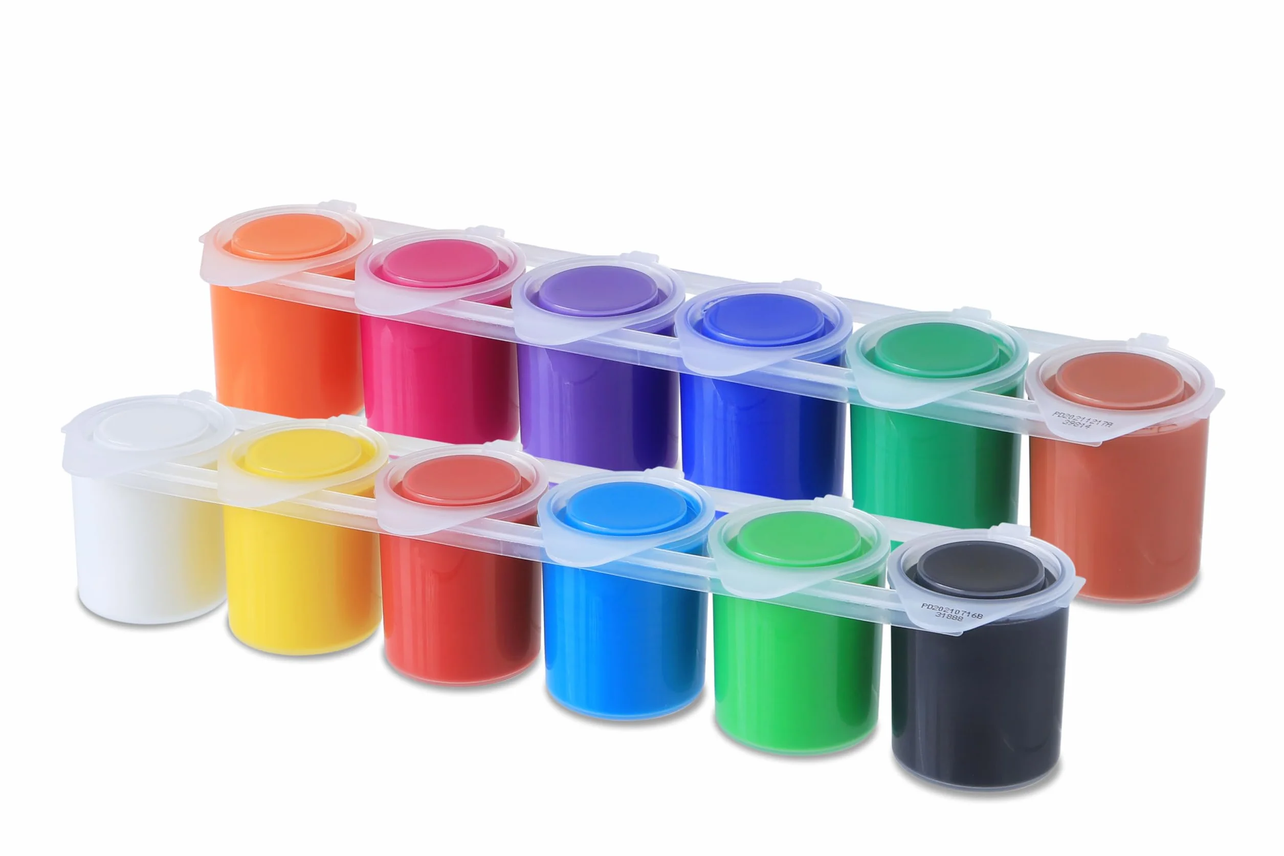 PRIMO - Tempere Lavabili per Bambini +3 Anni, 12 Colori per Bambini 25 ml in Vasetto Validi come Colori per Tessuti e Lavoretti Creativi, Pittura per Tessuti, Carta e Vetro, Colori a Tempera Coprenti