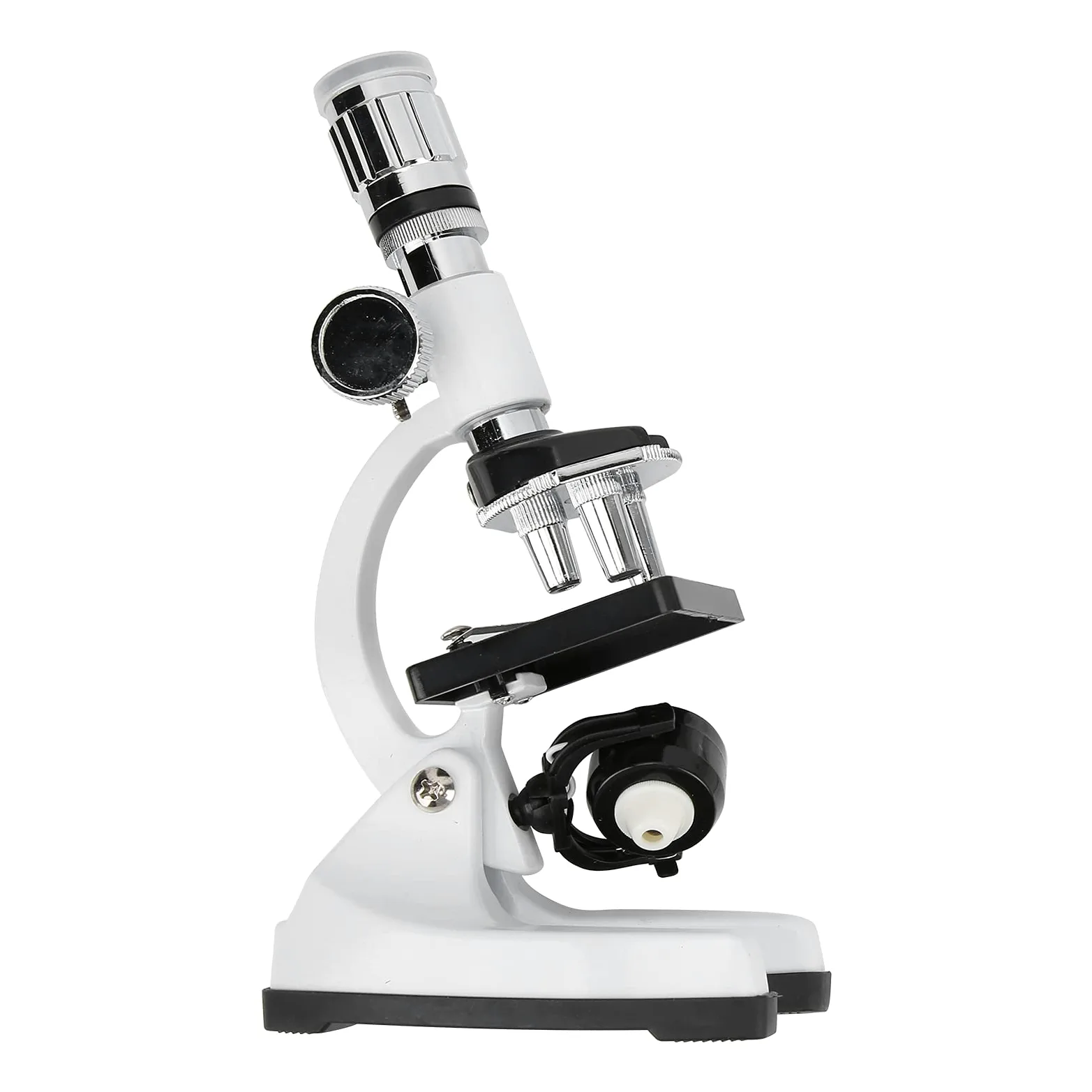 Kit di microscopio HD 1200X per bambini, educazione scientifica, giocattolo per microscopio per principianti, interamente in metallo con lente in vetro ottico