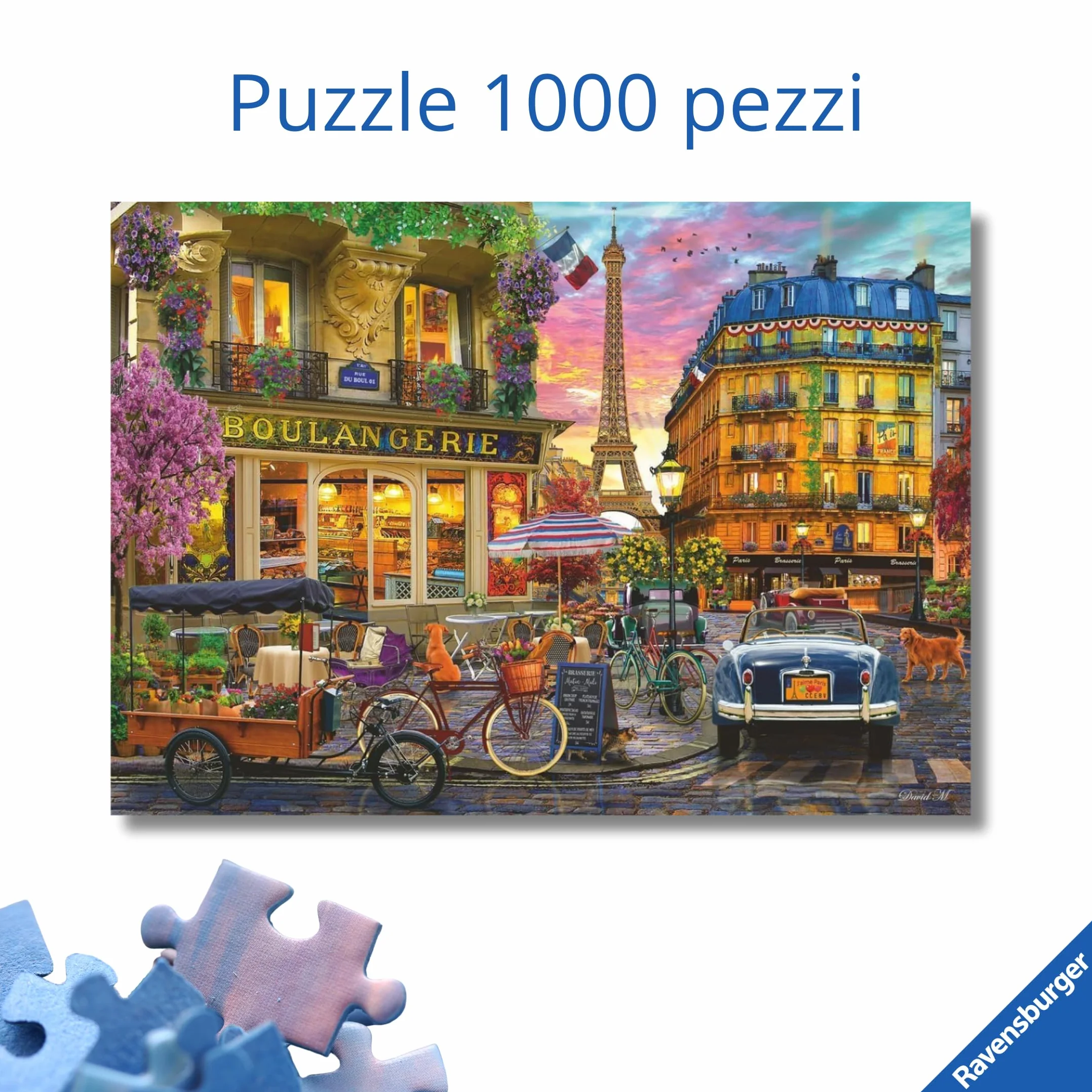 Ravensburger Puzzle 1000 Pezzi, Parigi – Puzzle Adulti +14 anni, 70 x 50 cm, Puzzle per Adulti, Collezione Meravigliosa Illustrazione, Idee Regalo
