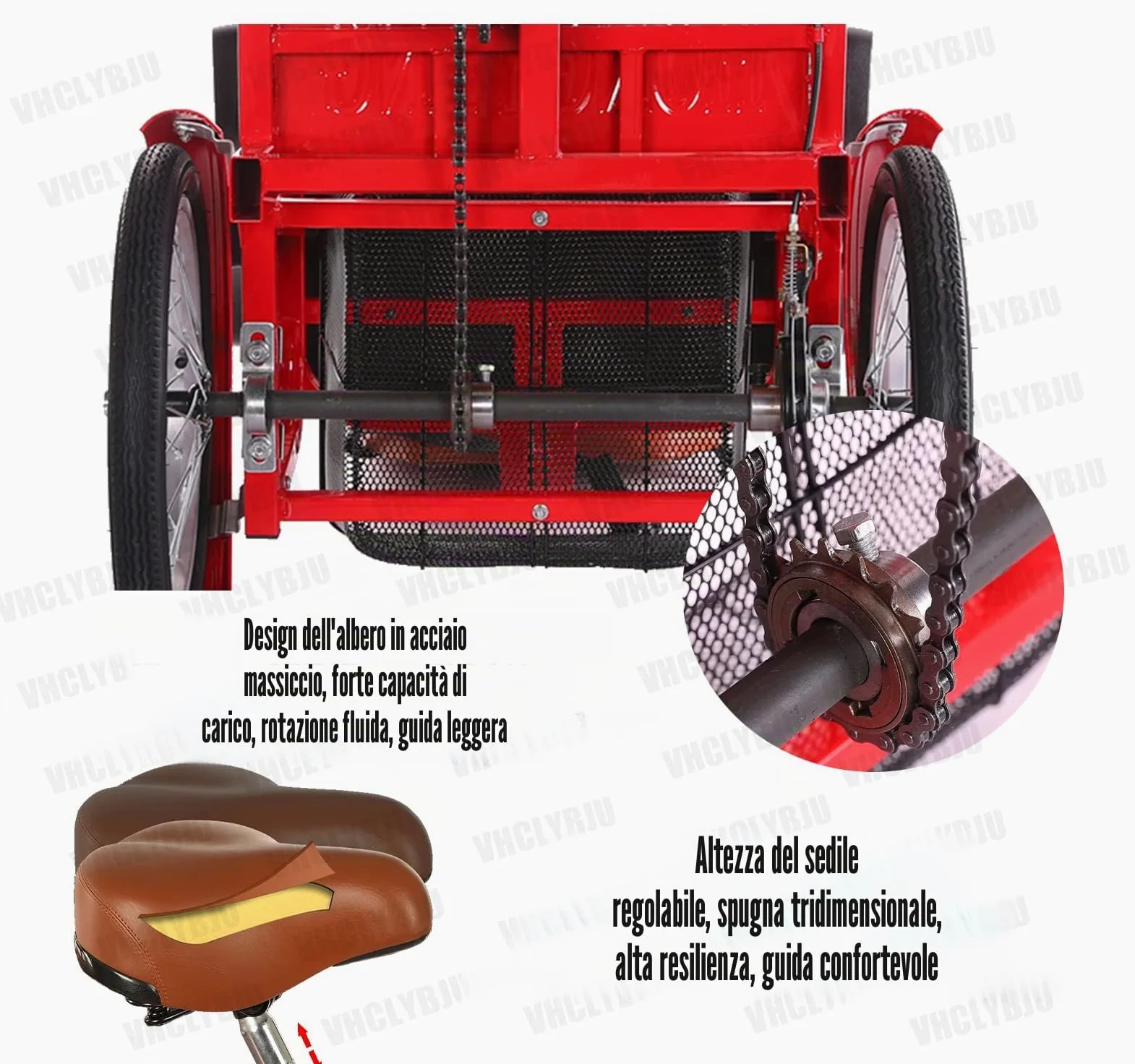Triciclo per adulti per donna Triciclo pieghevole da 20 pollici con sedile posteriore + cesto allargato per due persone per viaggiare triciclo carico massimo 390 libbre (BLACK)