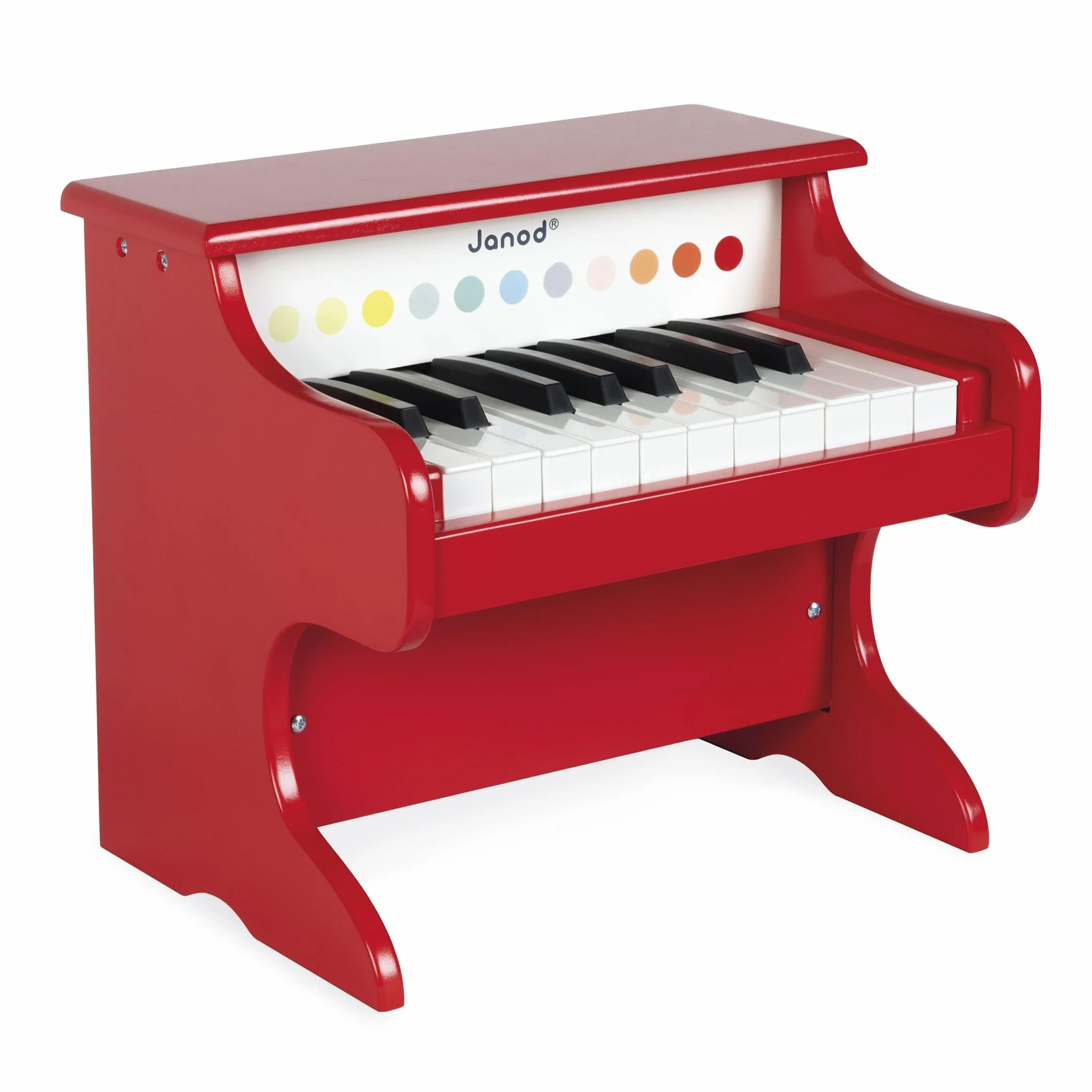 Janod - Il Mio Primo Pianoforte Elettronico Coriandoli (Legno), Strumento Musicale per Bambini, Giocattolo di Imitazione e Risveglio Musicale - da 3 Anni in su, J07618