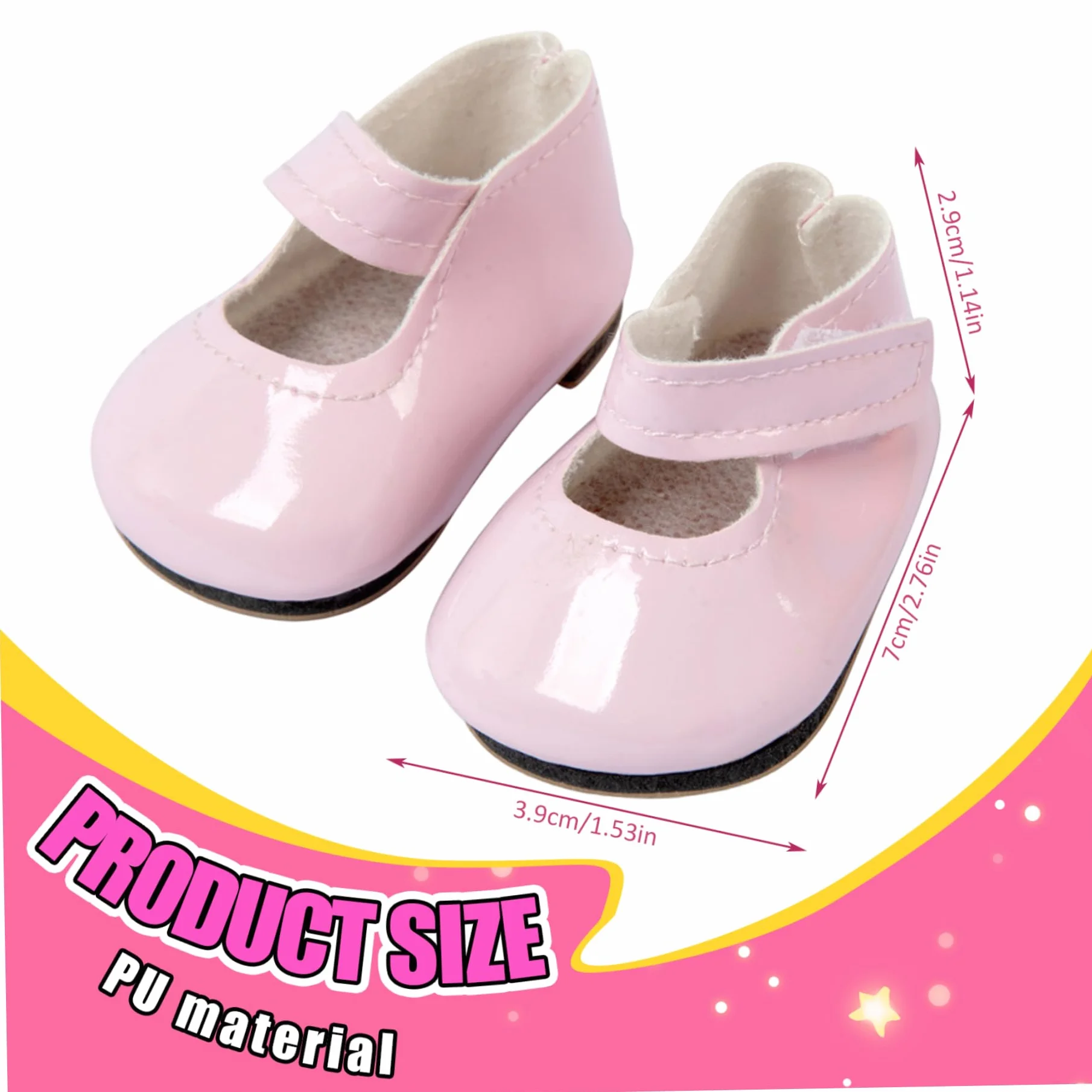 Simpatiche scarpe da bambola in PU per bambole da 18 pollici, 1 paio di calzature decorative in miniatura per casa delle bambole e accessori per la casa
