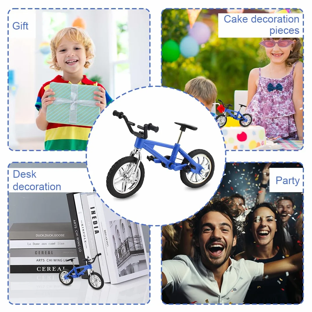 Set da 4 pezzi Finger bike, mini bike, finger bike decorativa in miniatura, accessori per bici per bambini, modello di mountain bike, adatto a ragazzi e ragazze, giocattoli da regalo