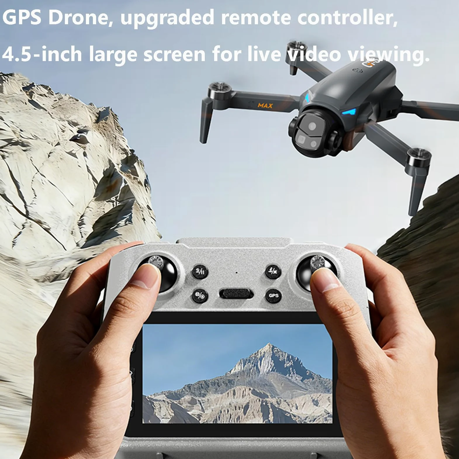GPS Drone con Schermo da 4,5 pollici, Drone GPS con Telecamera 4K per Adulti, 60 Minuti di Volo, Motore Brushless, GPS Rientro Automatico, Evitamento Ostacoli, Scheda SD, per Principianti