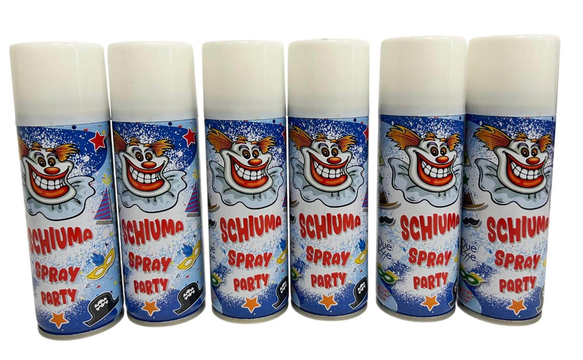 Schiuma Spray 6 pz Confezione da 6 Bombolette di Schiuma Spray Festa Party Carnevale Scherzi di Carnevale Bambini Ragazzi Adulti 150ml 100ml Bombolette Schiuma di Carnevale Schiuma Scherzo (6x 100ml)