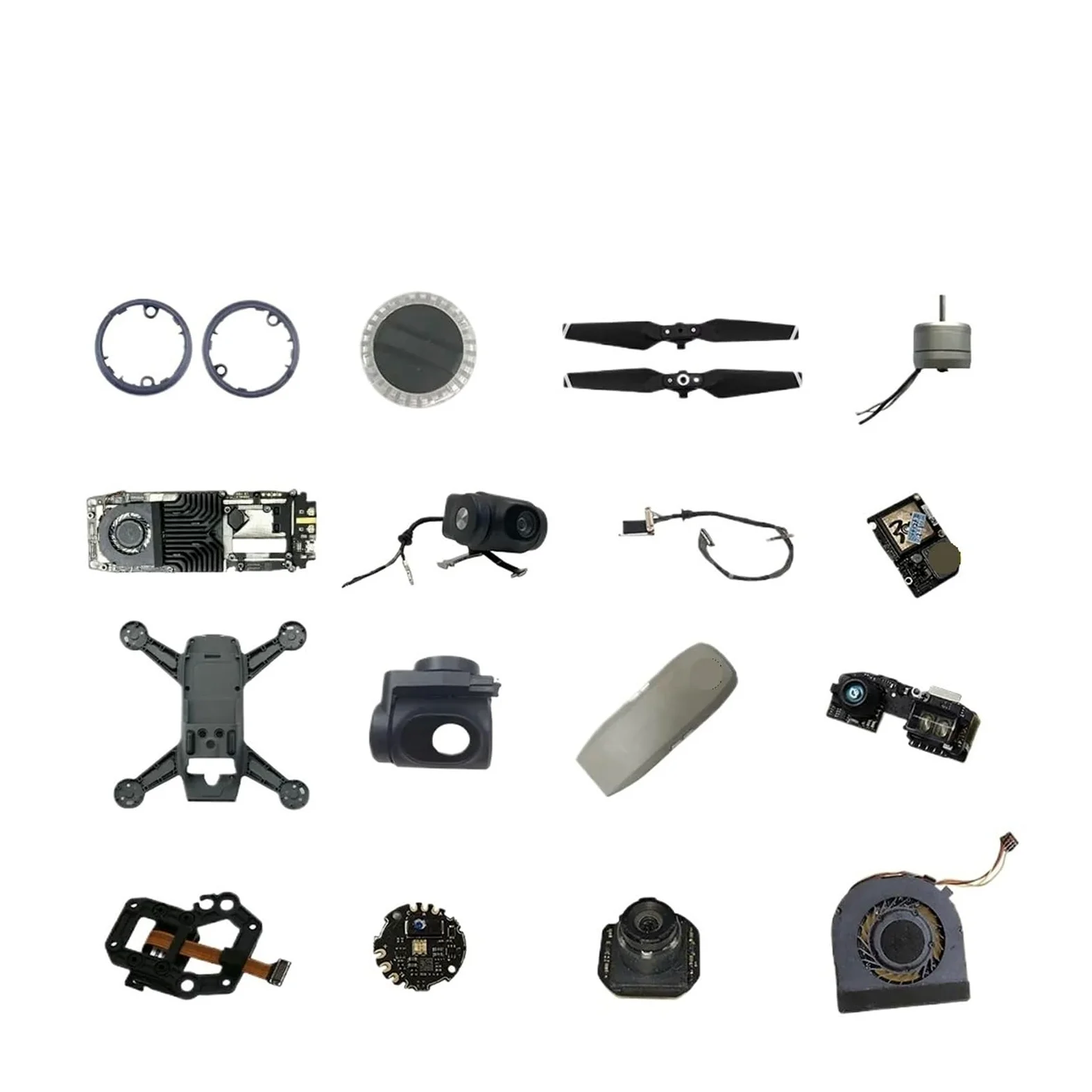Kit di parti di riparazione essenziali compatibili con Spark Drone: guscio, giunto cardanico della fotocamera, eliche, scheda GPS/ESC(LED Cover)