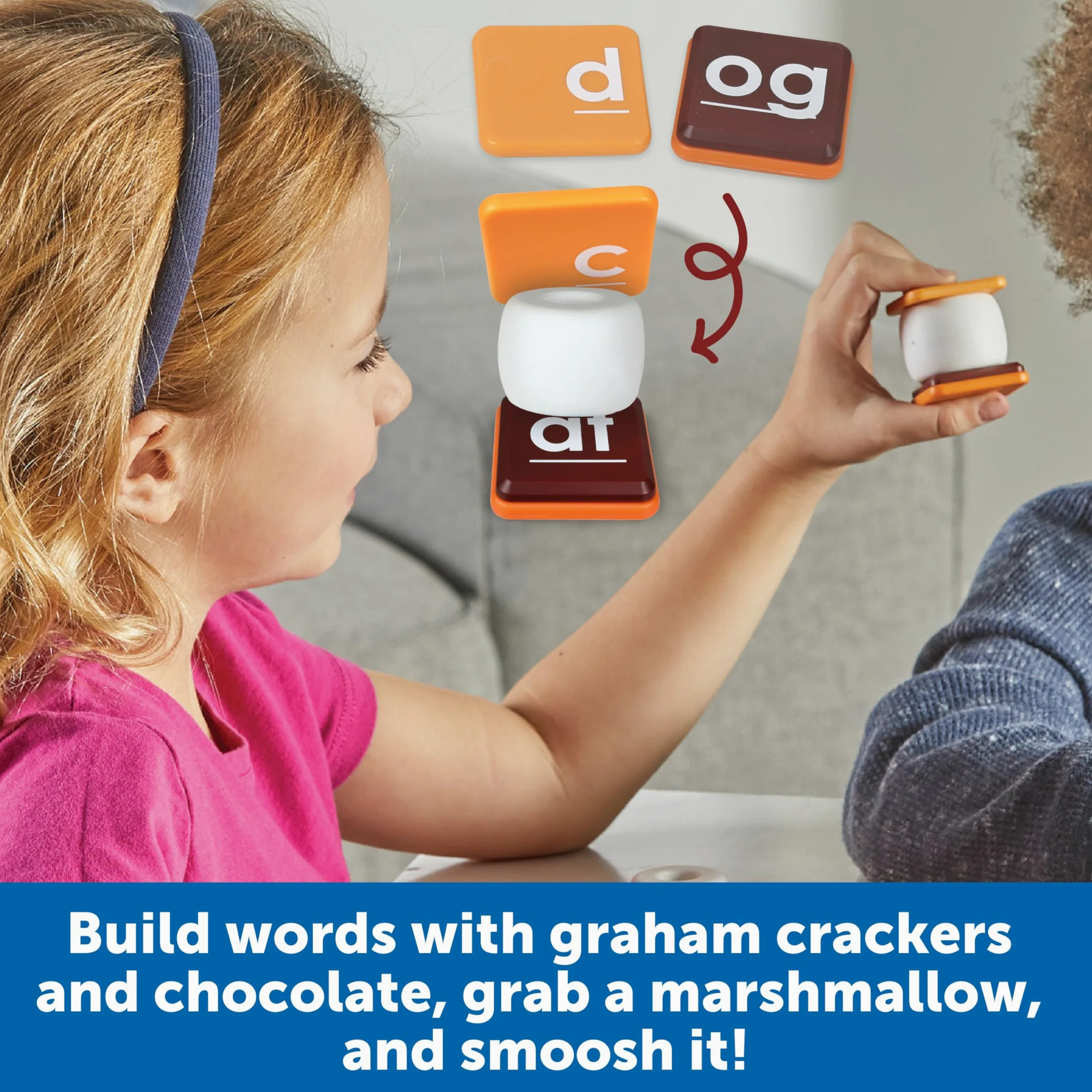 Learning Resources Let's Spell S'Mores!, Alfabeto Flash Card, giochi di parole, imparare a leggere, Strumenti per la dislessia per bambini, età 5+, 62 pezzi