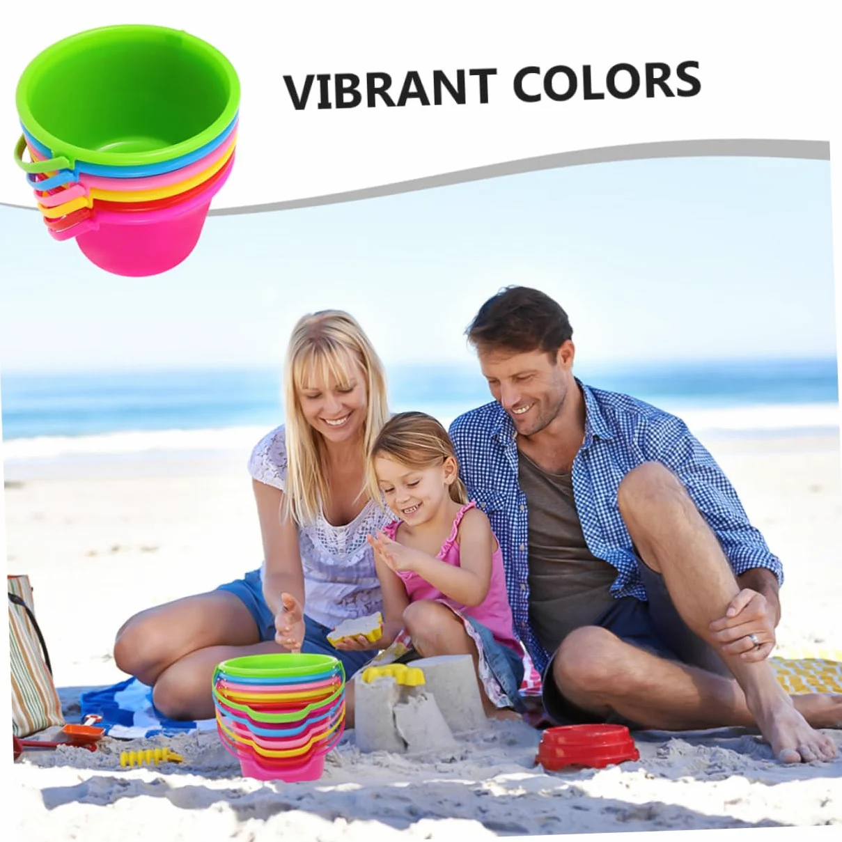 Secchielli per Mare 12pezzi Abs per Vacanze Estive Ragazzo Ragazza | Giocattoli per Spiaggia, Uso All'aperto e Giardino, Design Versatile, Apprendimento Sicuro, 12 Pezzi