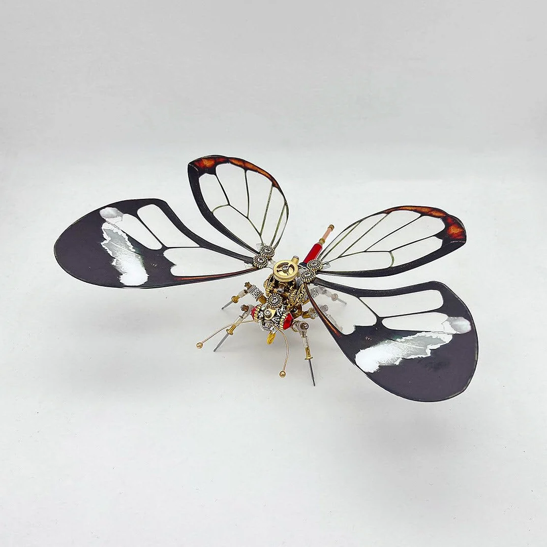 Modello di puzzle 3D a forma di farfalla, in metallo, steampunk, meccanico, Greta Oto, fai da te, kit di puzzle per adolescenti e adulti (150 pezzi)