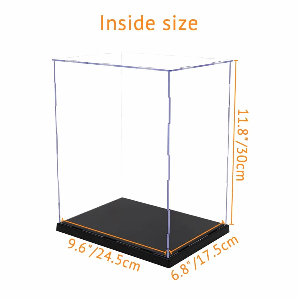 Odoria Teca Espositiva Acrilica Vetrina: 30 cm Alta Scatola Protettore Trasparente per Bambole Action Figure Statue Trofei 25 cm Oggetti da Collezione, Montaggio Richiesto