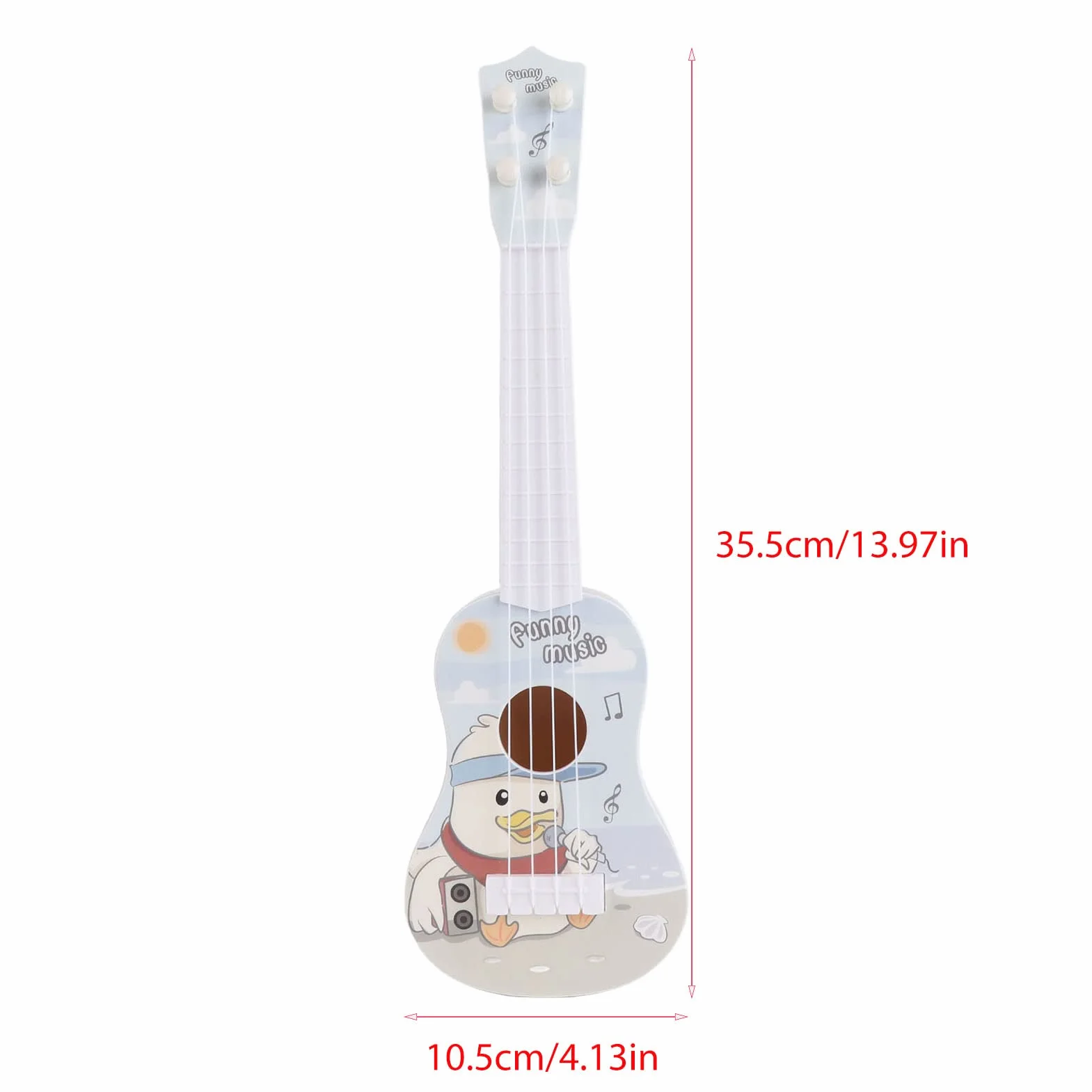 Chitarra Giocattolo per Bambini Strumento Musicale con Corde Morbide Suono Nitido Design Realistico Rosso