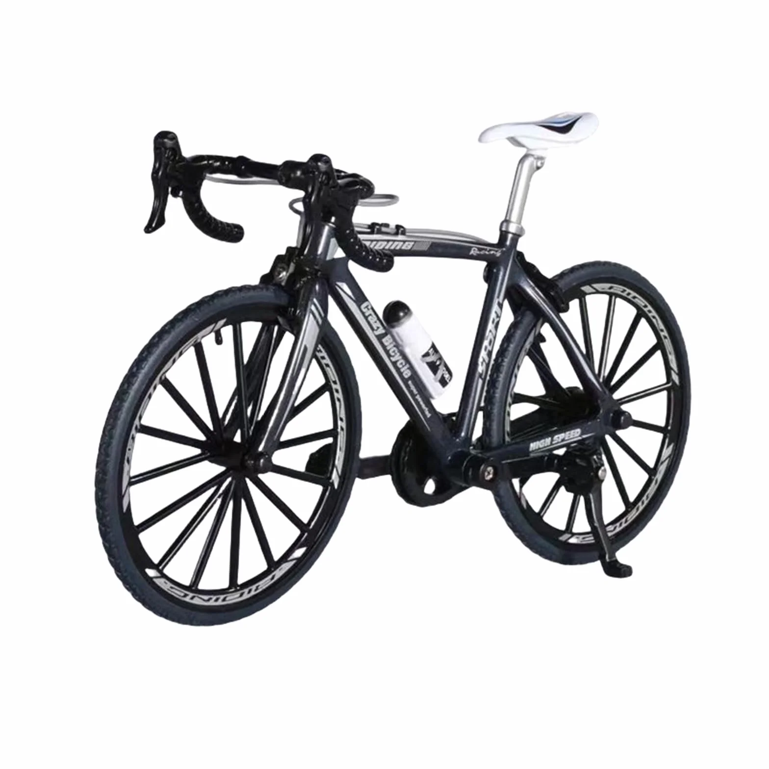 Dita modello di bicicletta, mini bici da mountain bike, giocattolo in miniatura, collezione decorativa, per ufficio, casa, club, lezioni (nero)