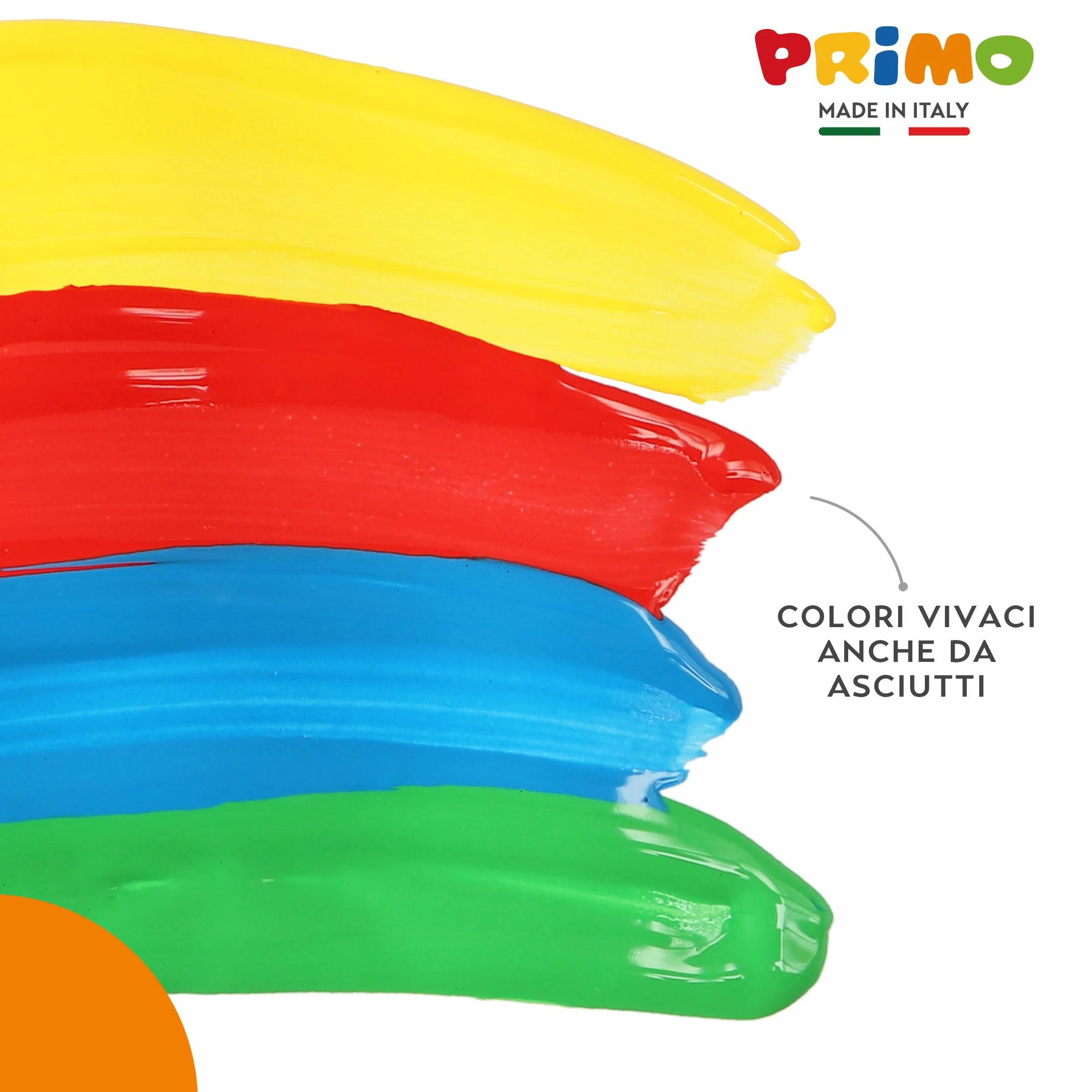 PRIMO Tempere Lavabili per Bambini 6 Colori 1L con Dosatore Pittura Carta Stoffa Vetro