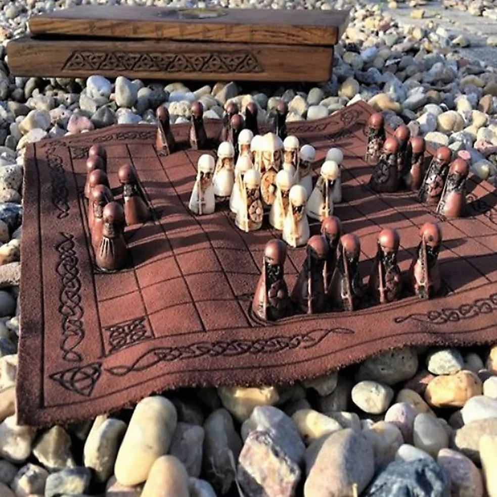 Set di scacchi medievali - Set di scacchi vichinghi, scacchi in legno vichinghi, set di scacchi vichinghi Hnefatafl per adulti/bambini, scacchiera : 22 x 22 cm, marrone
