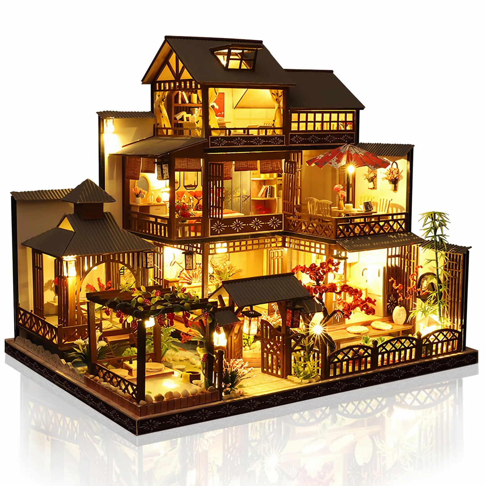 Sexy Outfit Kit per casa delle Bambole in Miniatura Fai-da-Te, Kit per casa delle Bambole in Legno con Luce a LED, Artigianato Fatto a Mano per Adulti e Adolescenti da Costruire, Crea Il Tuo Modello