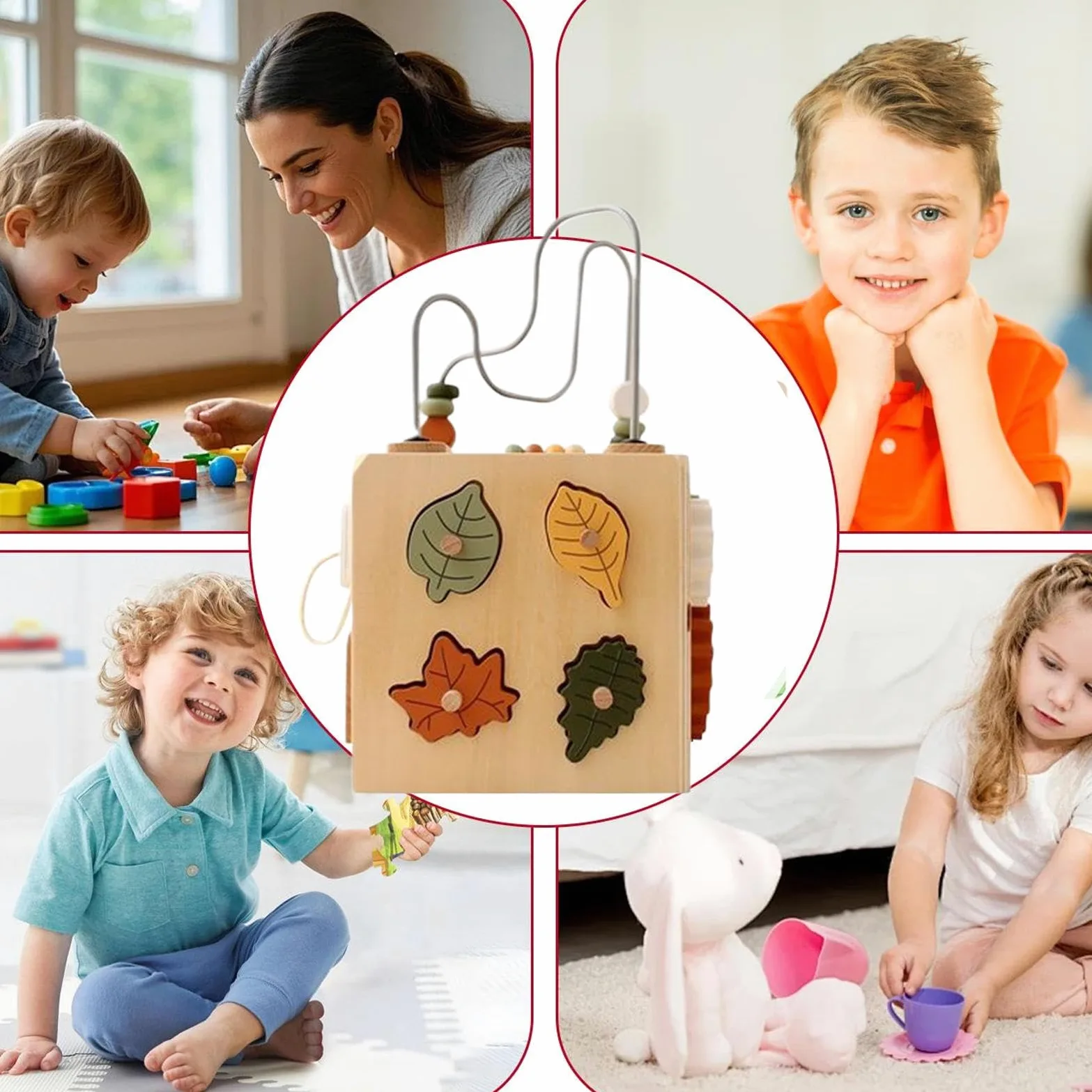 Generico Perline Di Legno Da Infilare Giocattolo Impilabile a Colori | Educativo Apprendimento Classificazione Per Bambini 1-3 Anni Ragazza Ragazzo Casa Viaggi Famiglia