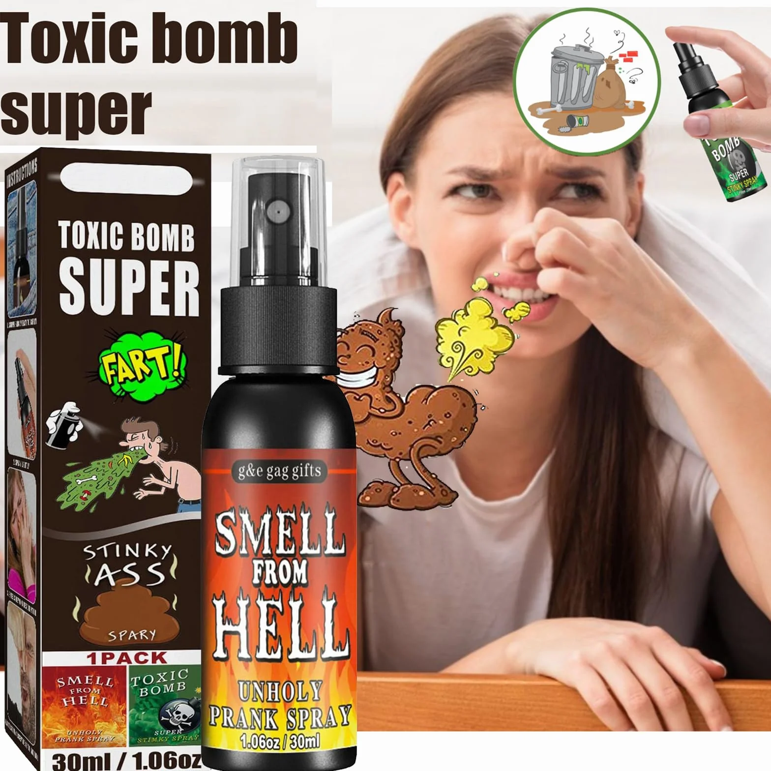 Farta Odore Liquido,Scoreggia Liquido,Spray Scoreggia Profumata,Culo Farta Liquido,Spray Puzzolente Giocattolo,Super Puzzolente Liquido,Spray Scoreggia Scherzi,Scoreggia Odore Spray