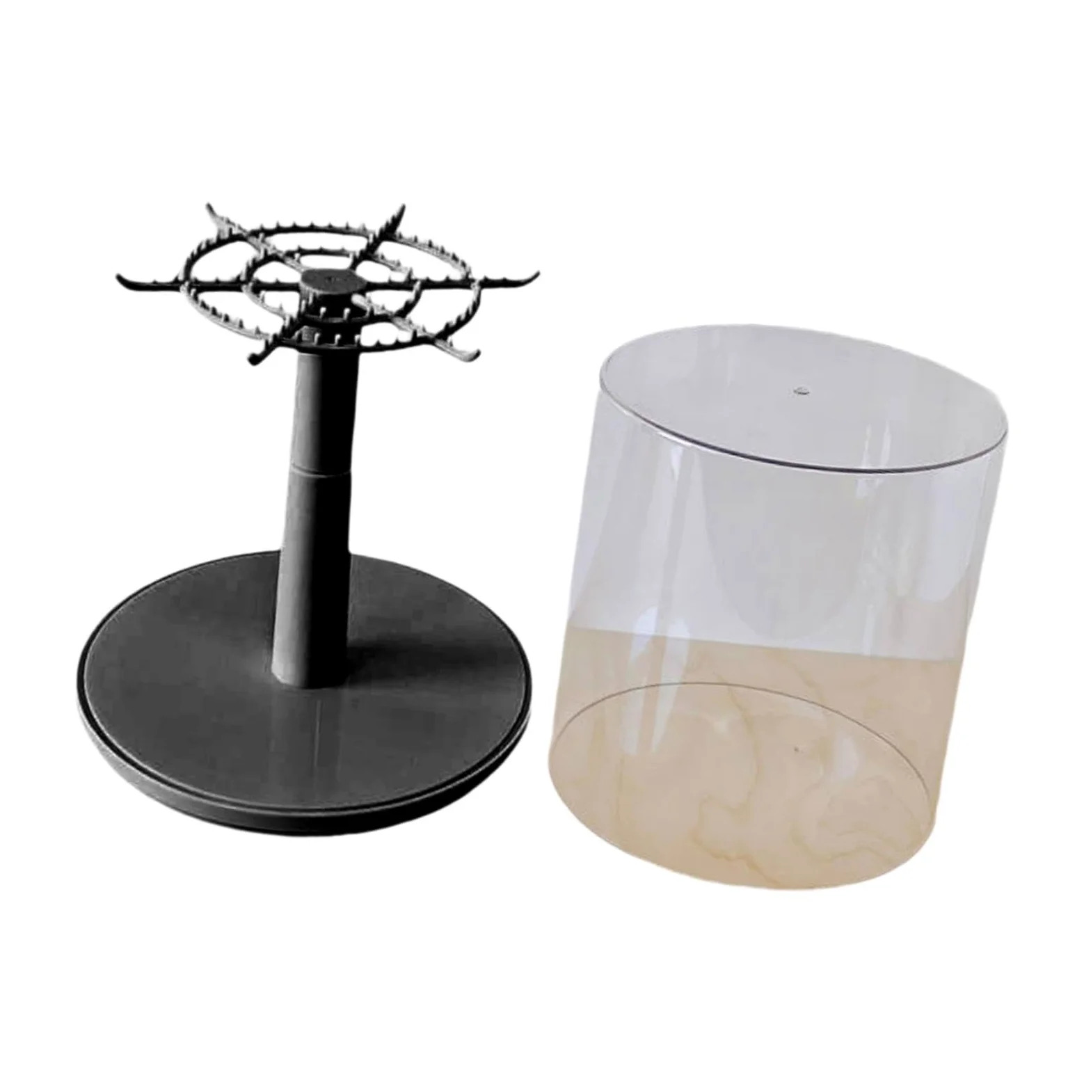 Espositore trasparente per bambole, supporto rotante per action figure, vetrina trasparente con protezione antipolvere, 26 x 23 cm