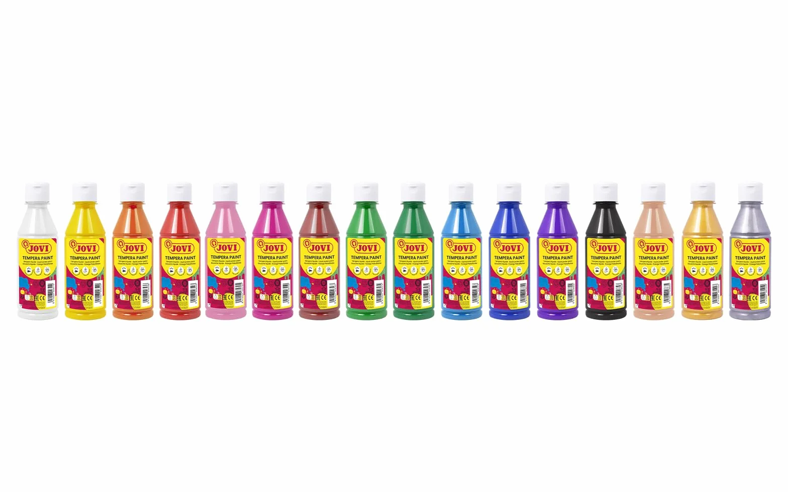 Jovi - Tempera liquida da 250 ml, colore rosa, vernice a base di ingredienti naturali, facile da lavare, senza glutine, ideale per l'uso scolastico (50205)