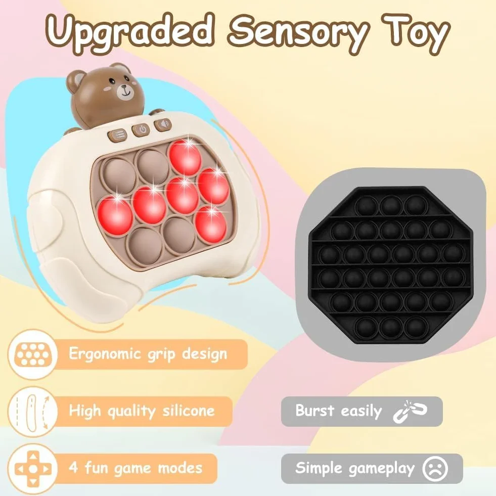 Ainiv Push Bubble Game for Adults, Pop It Fidget Toys, Handheld Fast Speed Push Game, Stress Relief - Red Light