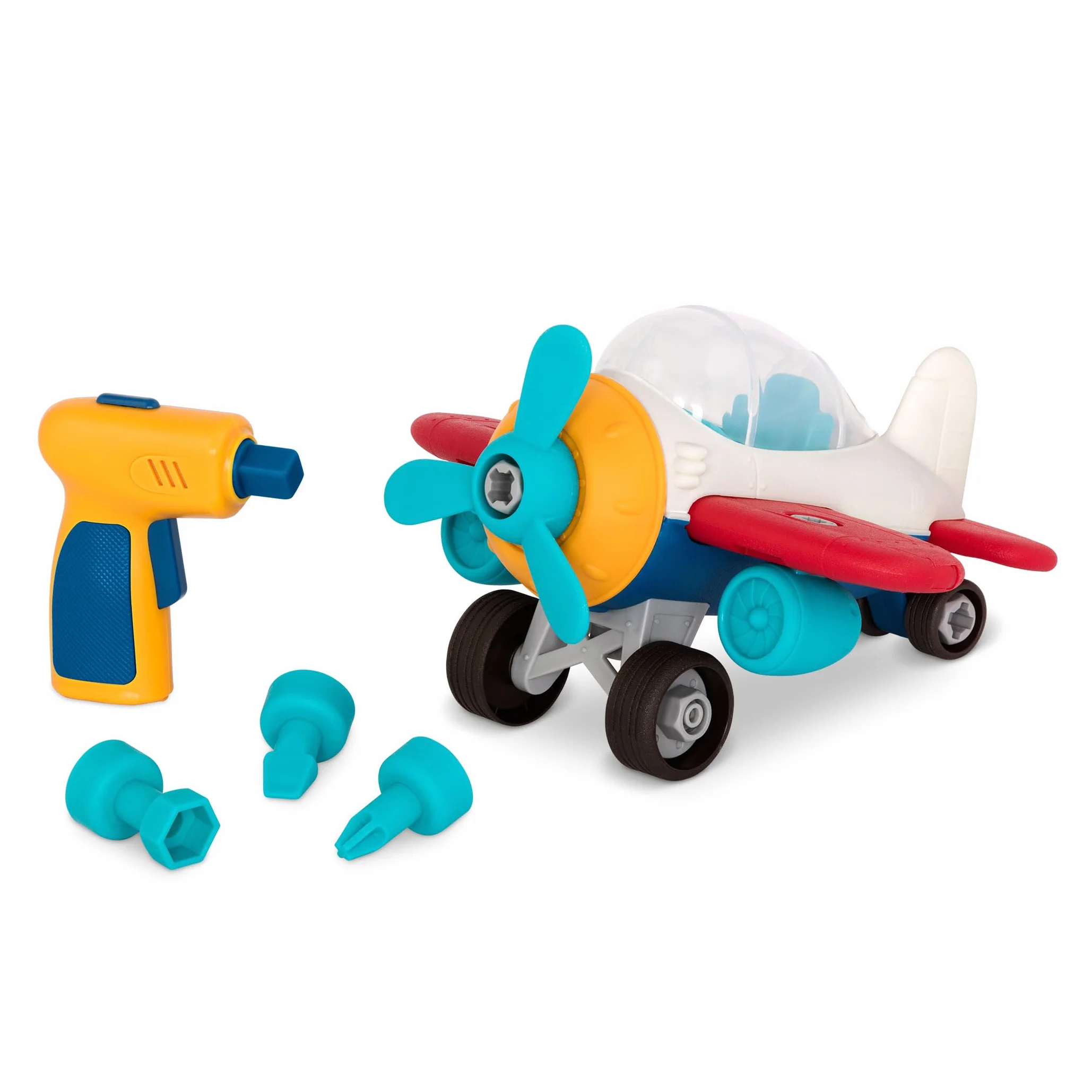 Battat - Aereo da trasporto - Aereo giocattolo con trapano per bambini - Giocattolo STEM - Benefici per lo sviluppo - 3 anni +
