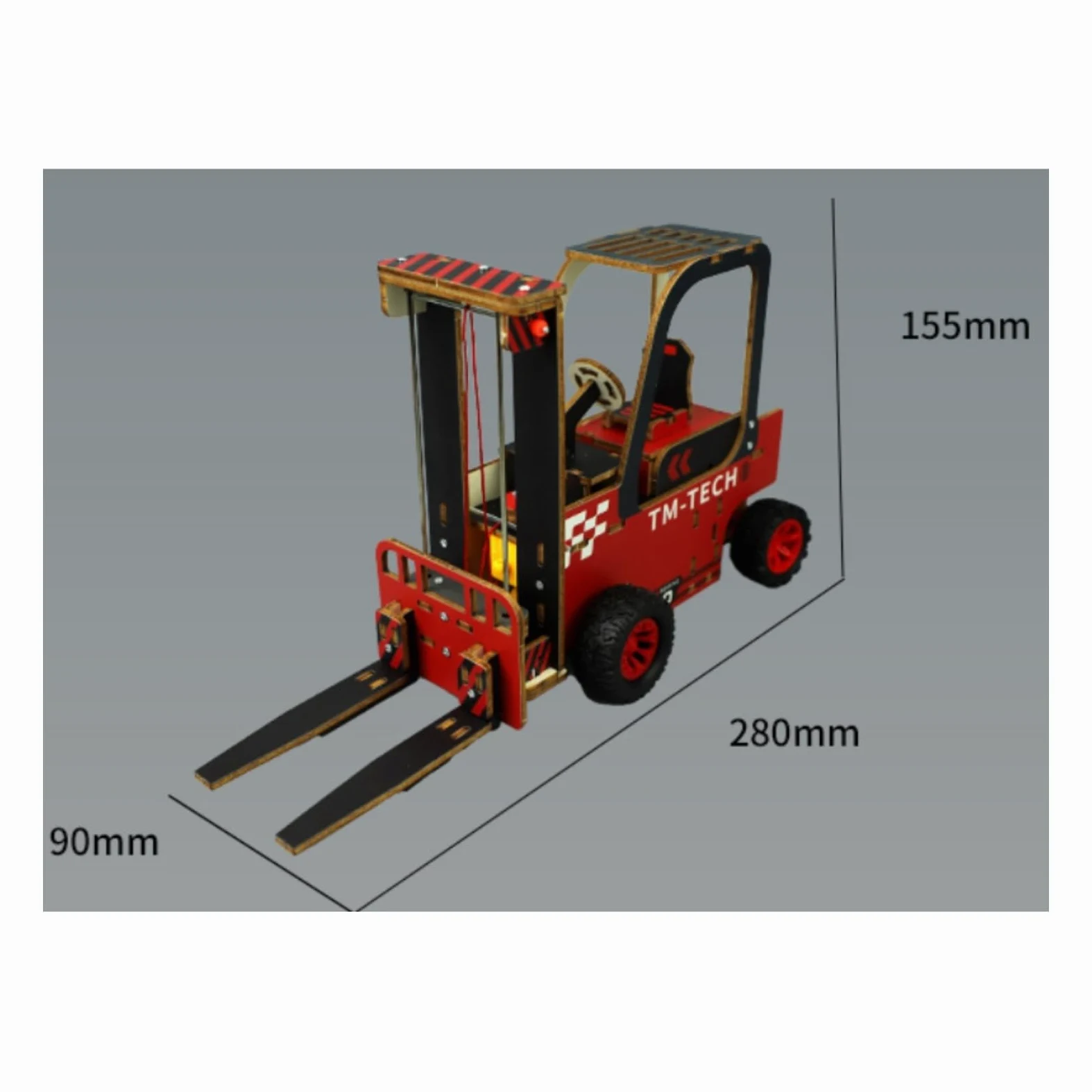 Carrello Telecomandato Kit Modello Fai da Te Giocattolo Educativo Mezzo di Sollevamento Mini Gru Legno Plastica Montaggio Manuale Esperienza
