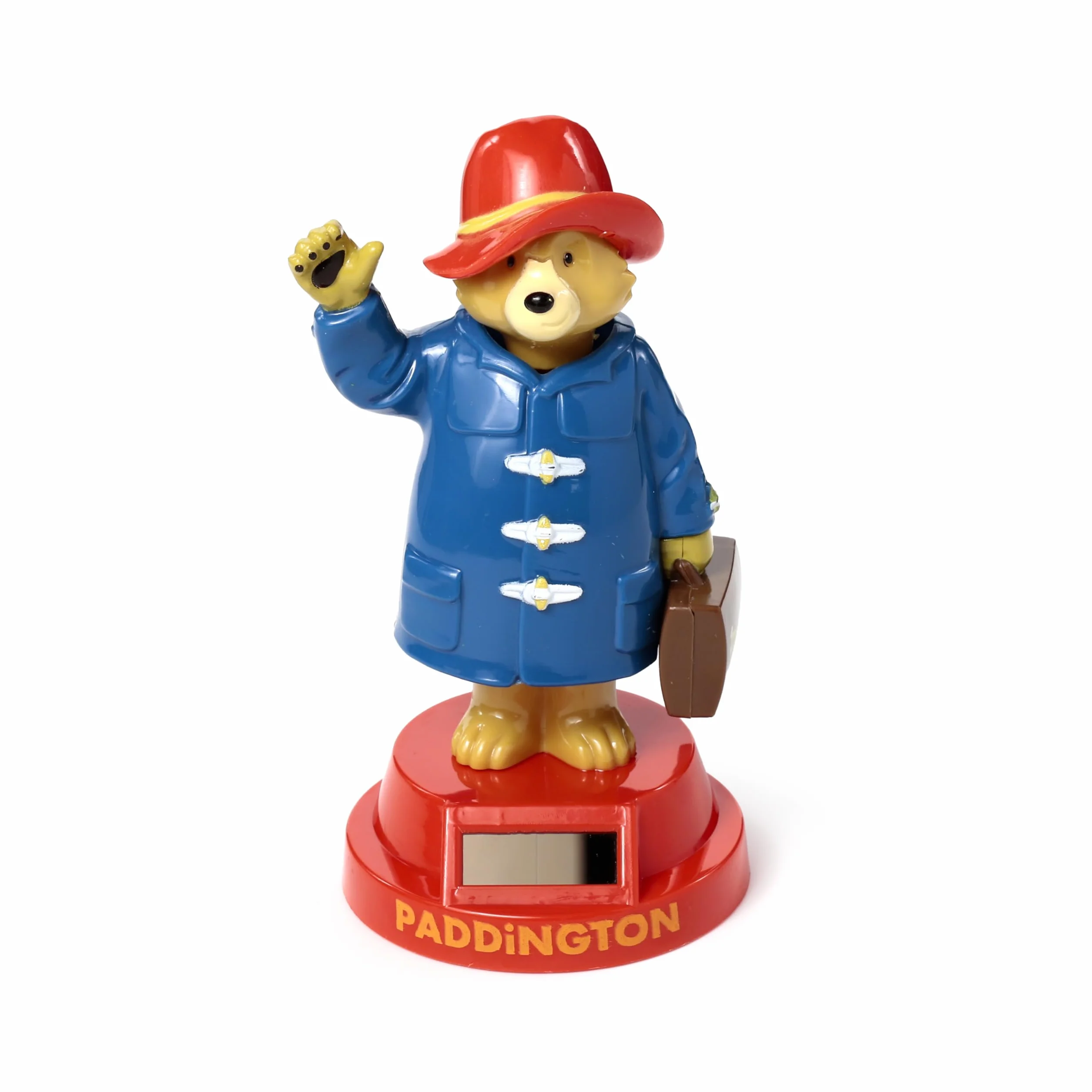 Puckator Solar Pal di Orso Paddington - Statuetta Ballerina ad Energia Solare, Cappotto blu, Base Rossa, Licenza Ufficiale