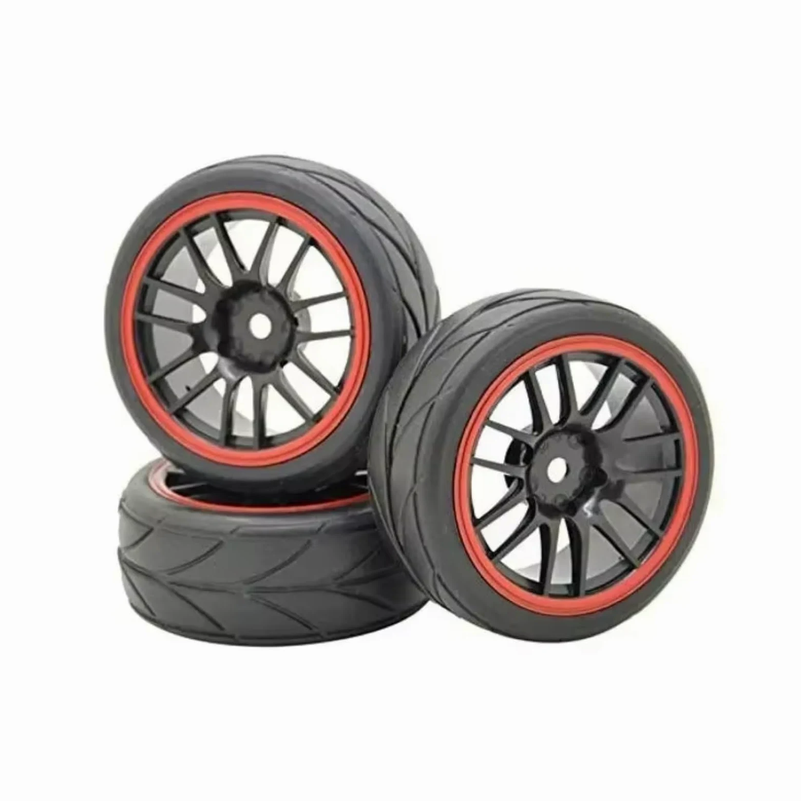 Accessori RC Per 1/10 4 Pezzi 12mm Accessori Di Ricambio Mozzo Ruota Cerchi Pneumatici In Gomma RC Su Per Strada Touring Drift Auto Parti Di Aggiornamento