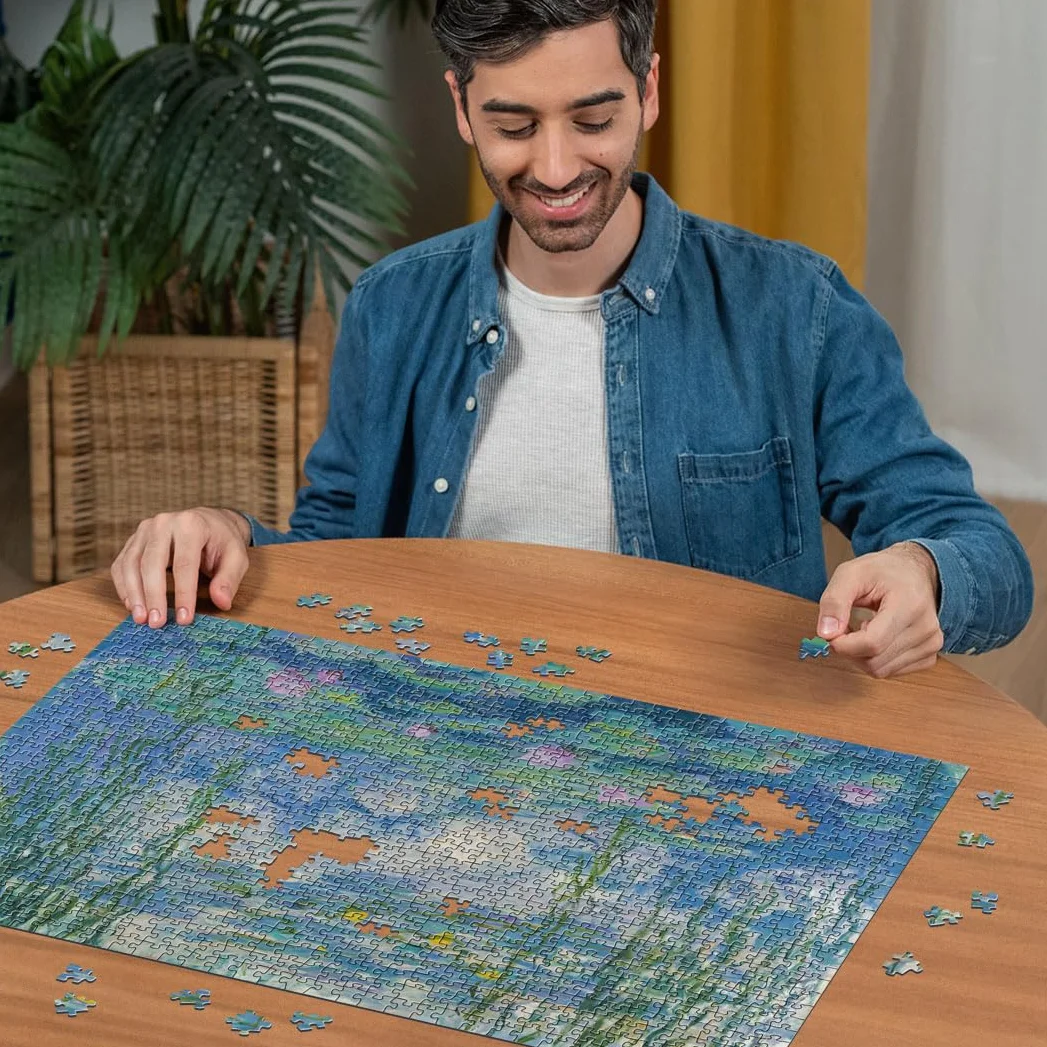 Ravensburger Puzzle 1000 pezzi Art Collection, Monet: Waterlilies – Puzzle Adulti +14 anni, 70 x 50 cm, Puzzle per Adulti Arte, Idee Regalo