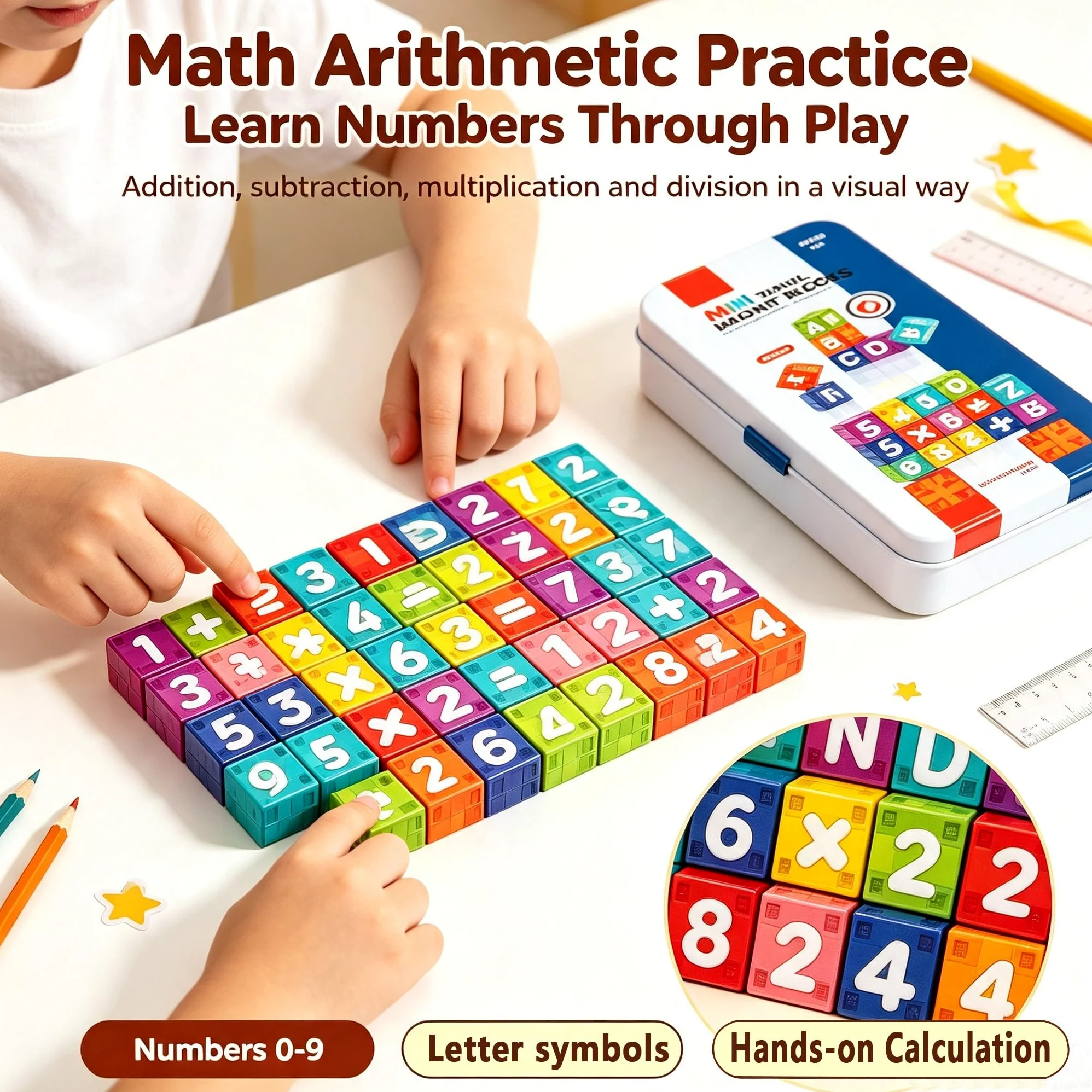 Lettere e numeri magnetici per bambini, set di 40 magneti educativi dell'alfabeto con custodia in latta di alta qualità, perfetti per bambini dai 3 agli 8 anni per imparare l'ortografia