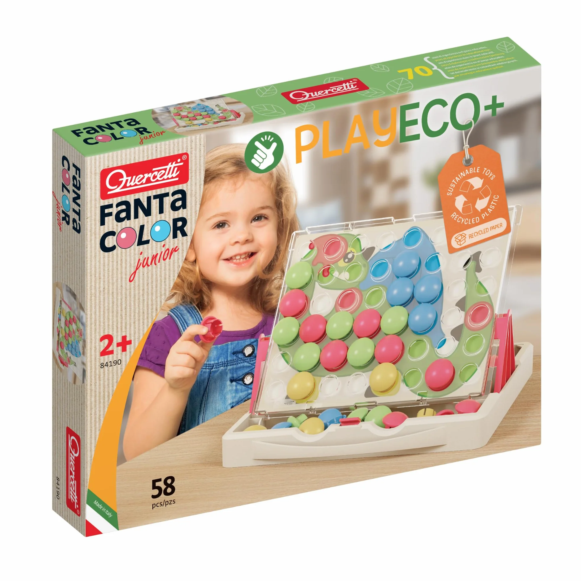 Quercetti Giochi Educativi 2 Anni Mosaico Bambini Chiodini Gioco Sviluppa Motricità Fine Coordinazione Oculo-Manuale e Sviluppo Sensoriale Regali Natale Bambini Giochi Montessori Made in Italy