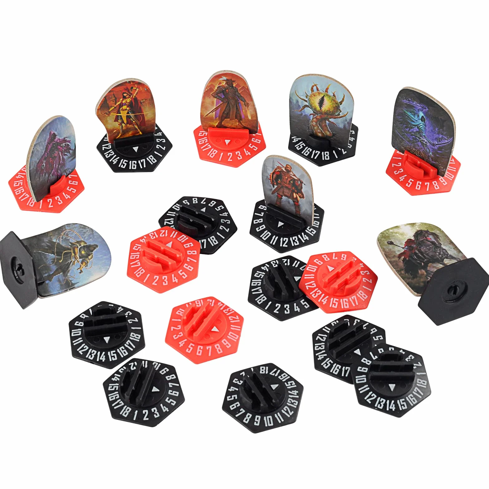CZYY Basi Standee con Health Tracker e Status Token Slots Confezione da 27 supporti esagonali in plastica compatibili con Gloomhaven e Frosthaven Board Game