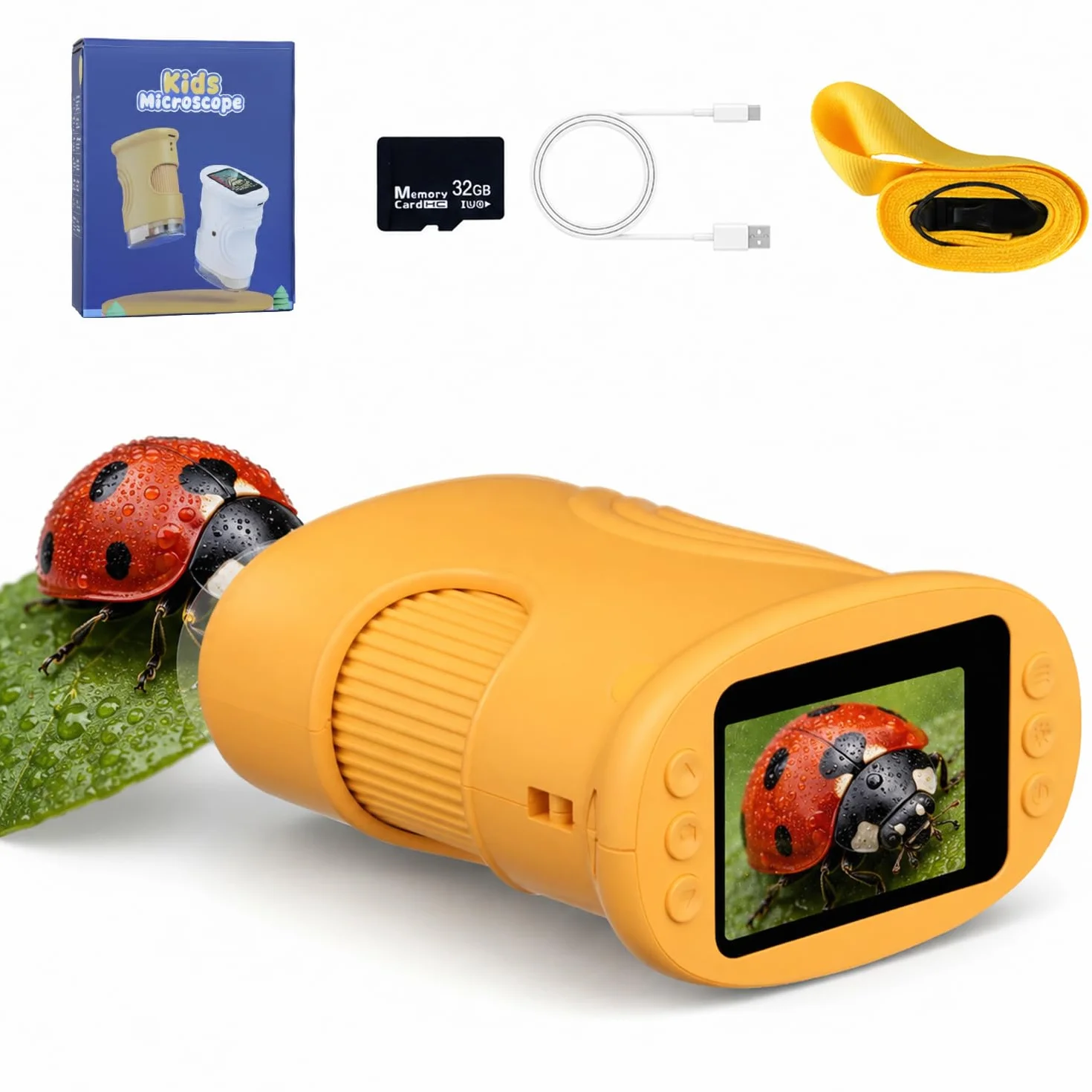 1000X Microscopio per Bambini, Microscopio Digitale Portatile HD 1080P con Display da 2,4" per Lente d'ingrandimento ed con Foto,Adatto come regalo di Natale,Compleanno o Capodannodai 3 agli 8