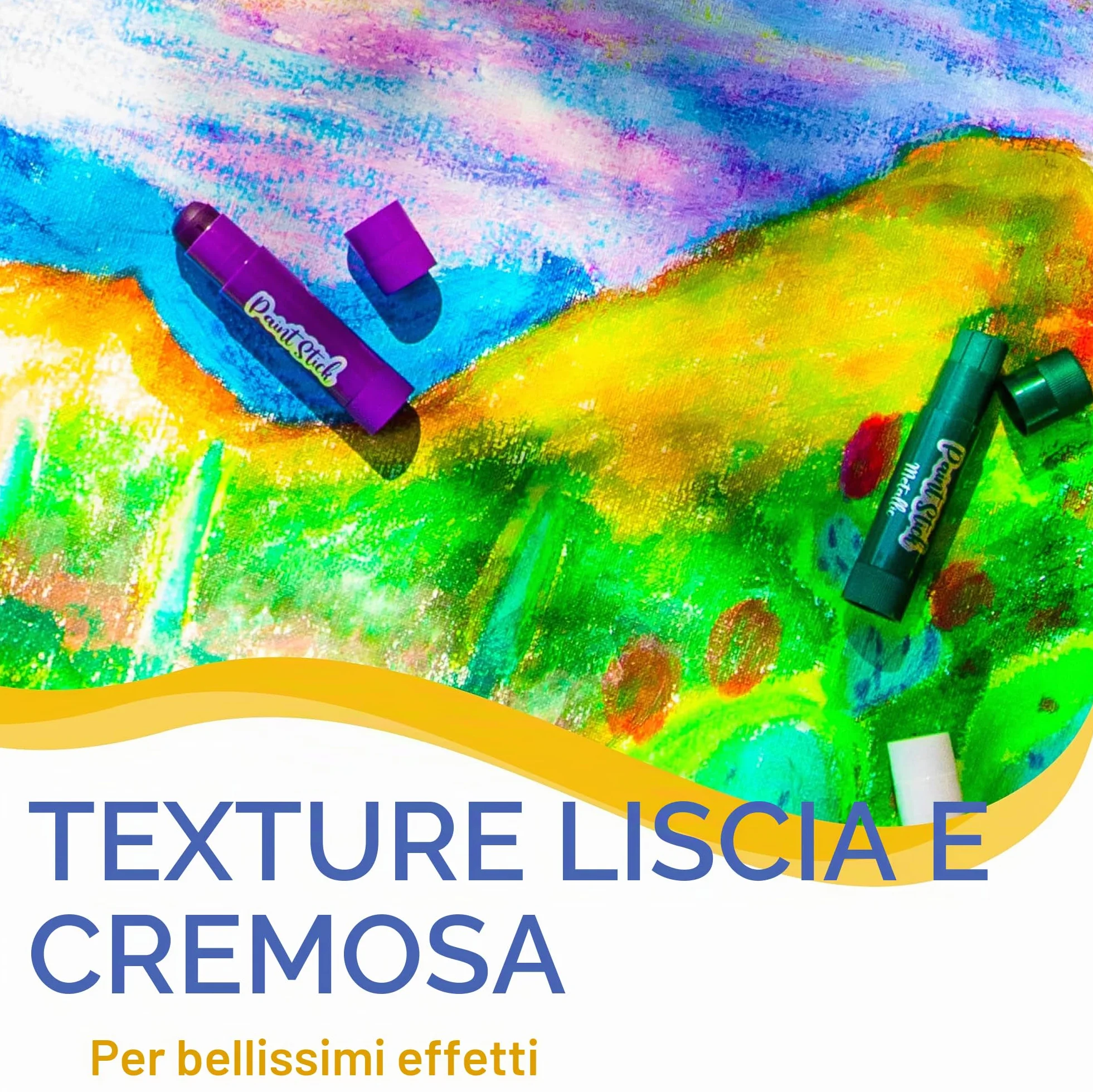 Zenacolor 30 bastoncini di vernice per bambini, forniture artistiche per bambini, in tinta unita