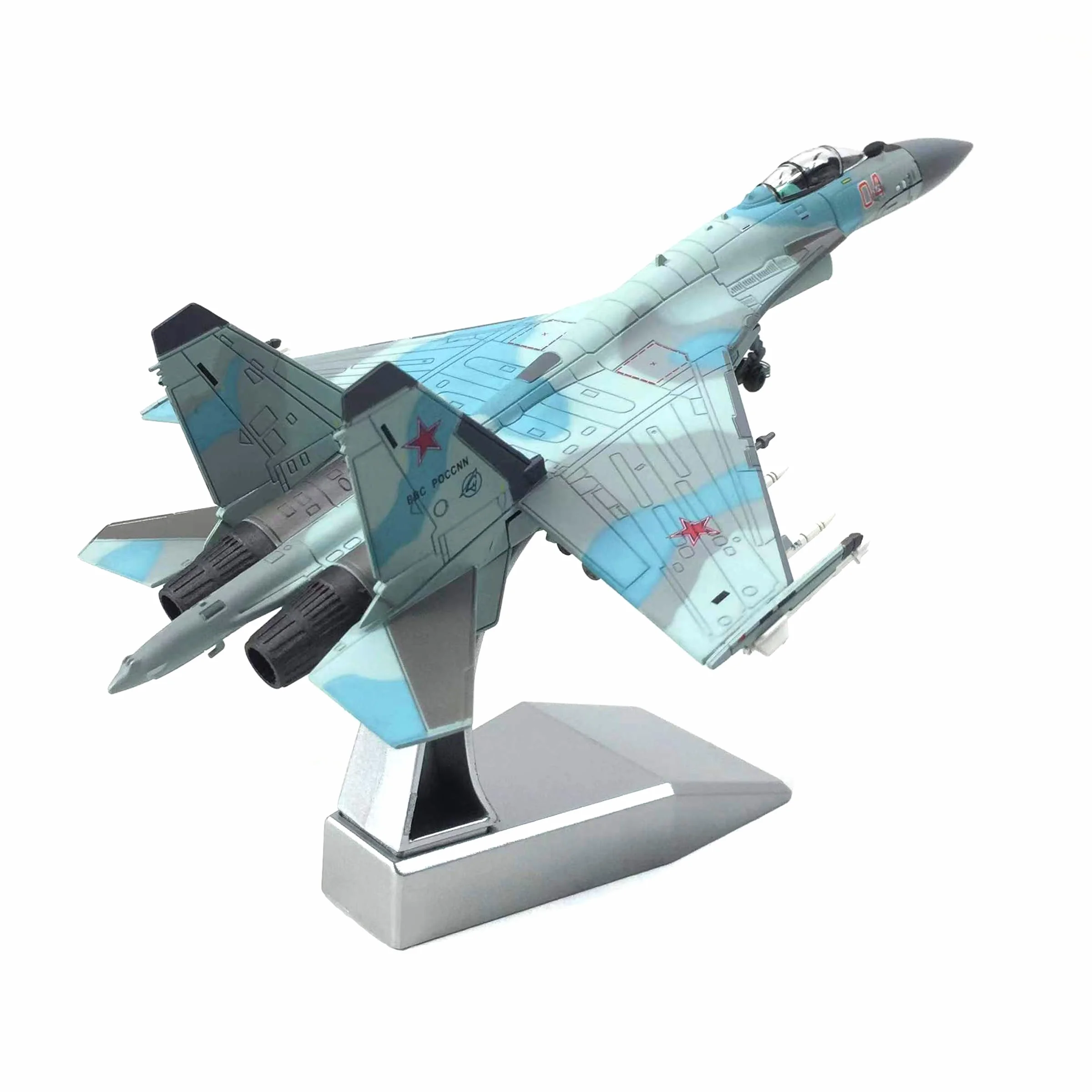 1/100 SU 35 Super Posizione Laterale SU-35 Fighter Lega Modello Militare Fighter Jet Modello Aereo Attacco Aereo Modelli di Aerei Militari per Adulti