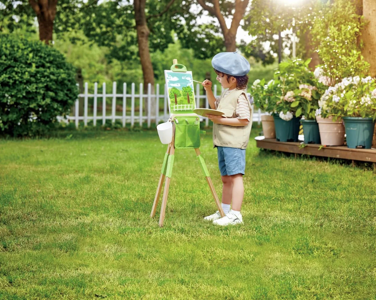 Hape Cavalletto Portatile in Bambù – Creatività Ovunque