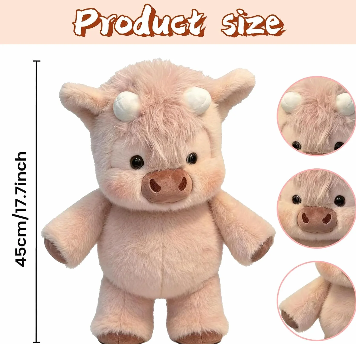 Peluche Che Corre, 45CM Pupazzo Che Corre Mucca, Peluche Miglior Regalo per Bambini e Coppie (B)