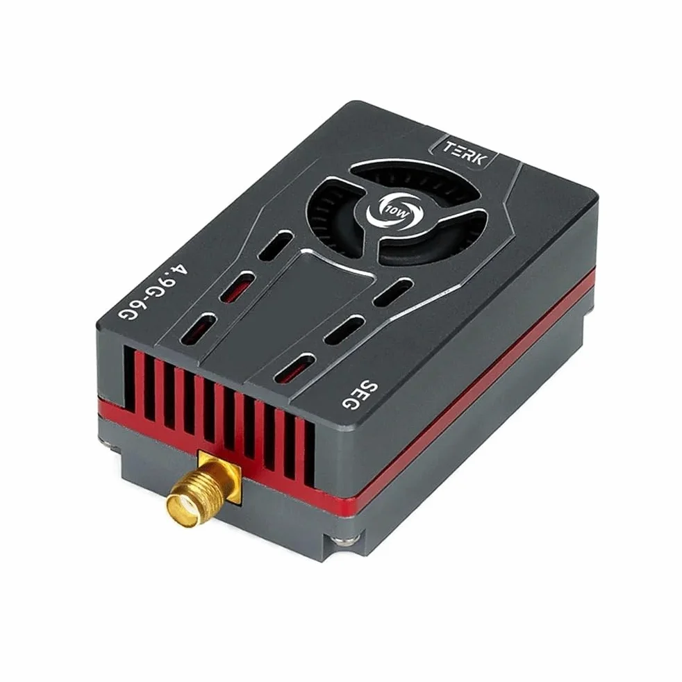 TERK Analog VTX 4.9-6 Max 10W Trasmettitore e ricevitore video in metallo FPV Collegamento adatto for la trasmissione di droni RC