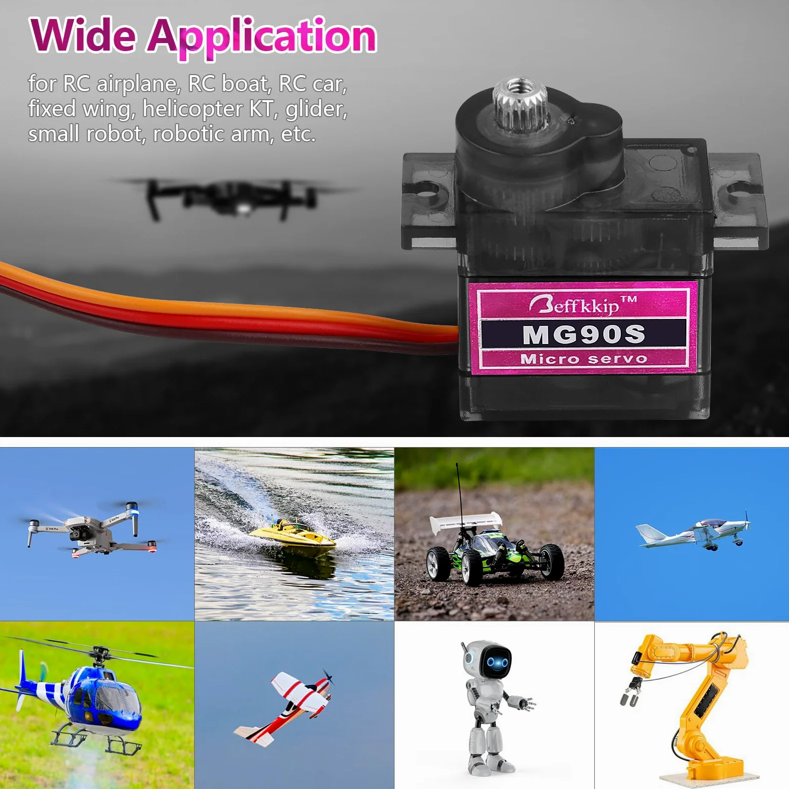 8Pcs MG90S 9g Servo Motore Micro Metal Gear per Robot Car Aereo RC Elicottero Arduino