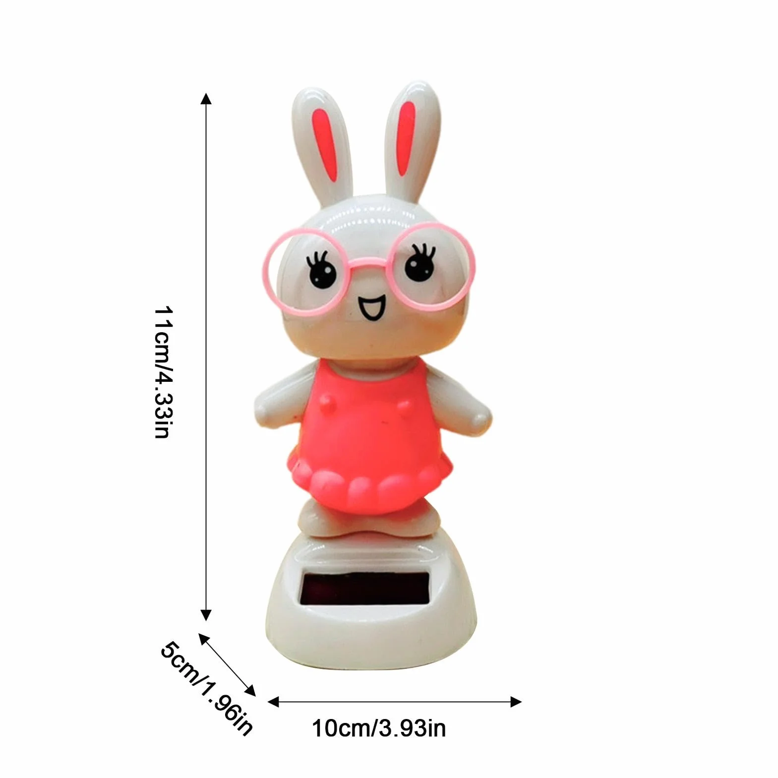 Coniglietto solare, figure Bobblehead, design robusto cruscotto Nodder, coniglietto che scuote ballando farcito, ballerino decorativo di lunga durata e giocoso per scrivania, 1-3 cm