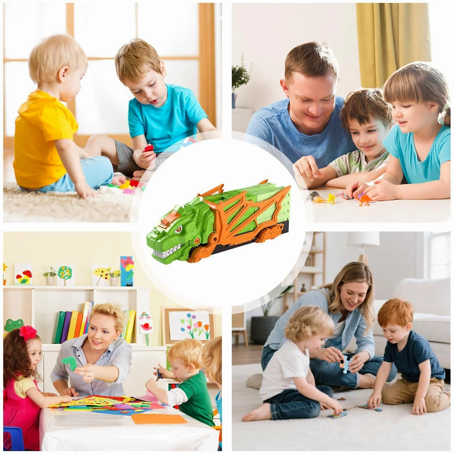 Generico Pista Dinosauri Giocattoli Set Educativo Colorato Di Veicoli | Pista Da Corsa Dinosauri Giocattolo Per Bambini E Bambine Interno Esterno Prescuola Asilo Viaggio Compleanno
