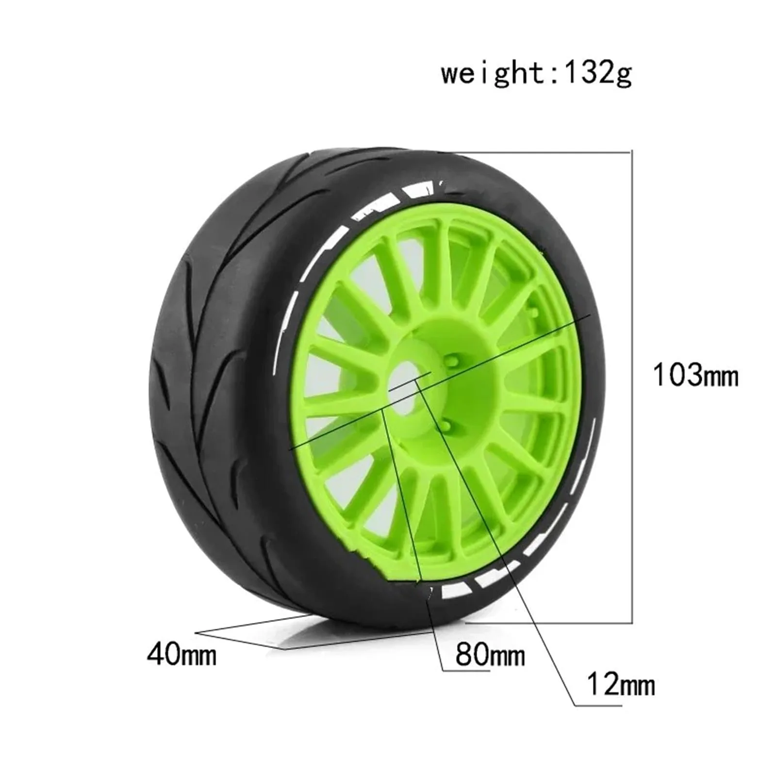 Compatibile Con ARRMA Per Trxs Per Redcat Per Team Per Losi Per Kyosho Per VRX Per HPI 1/8 RC Car Pneumatici 4 Pezzi Pneumatici In Gomma 12mm Hex RC Car Ruota